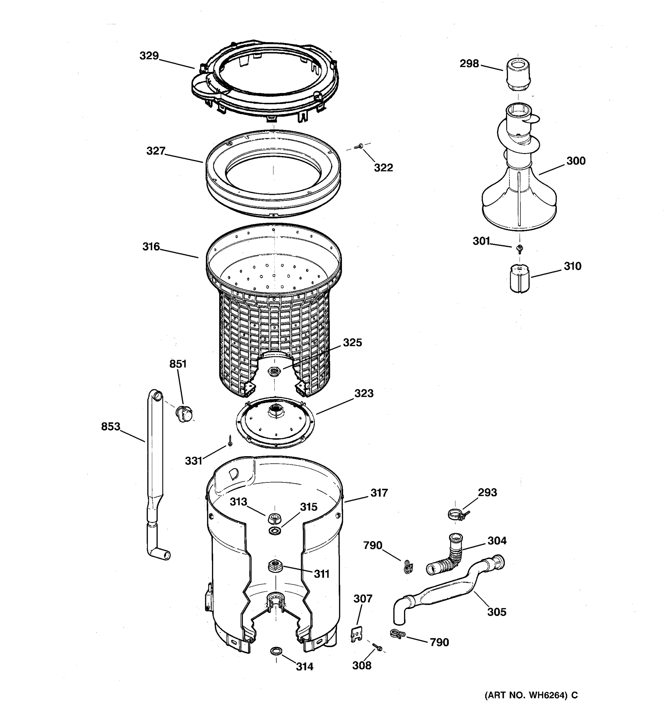 TUB, BASKET & AGITATOR