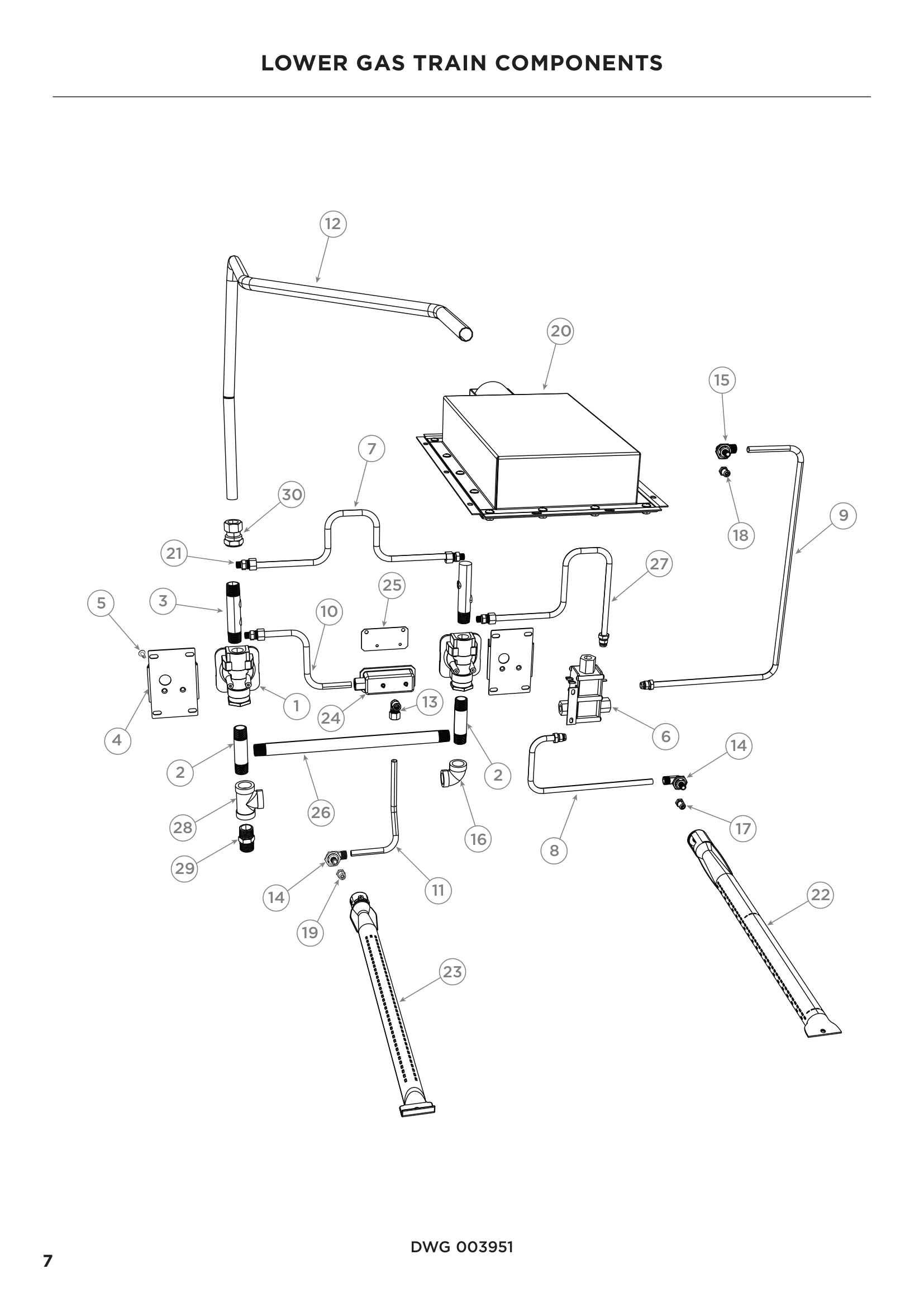 LOWER GAS TRAIN COMPONENTS