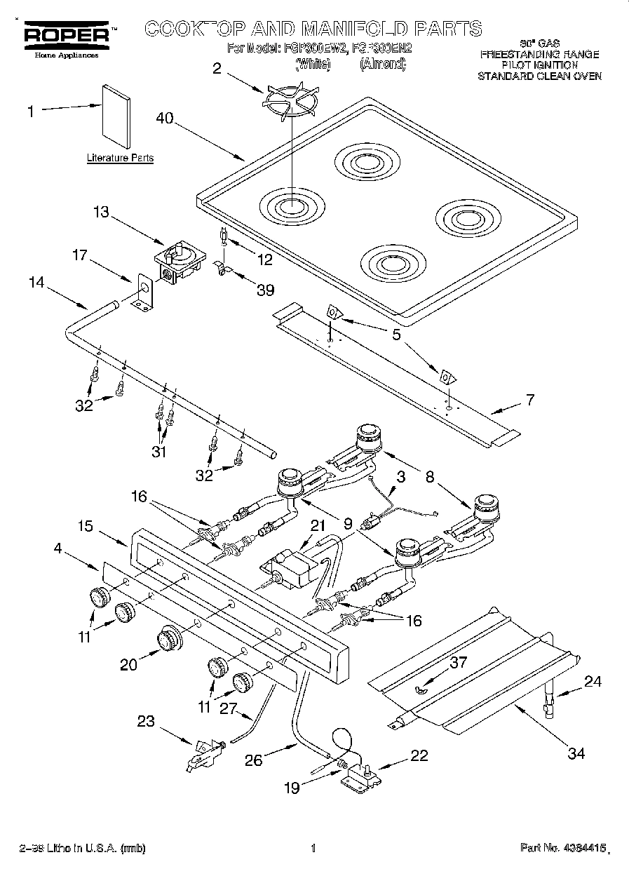 01 - COOKTOP & MANIFOLD, LITERATURE