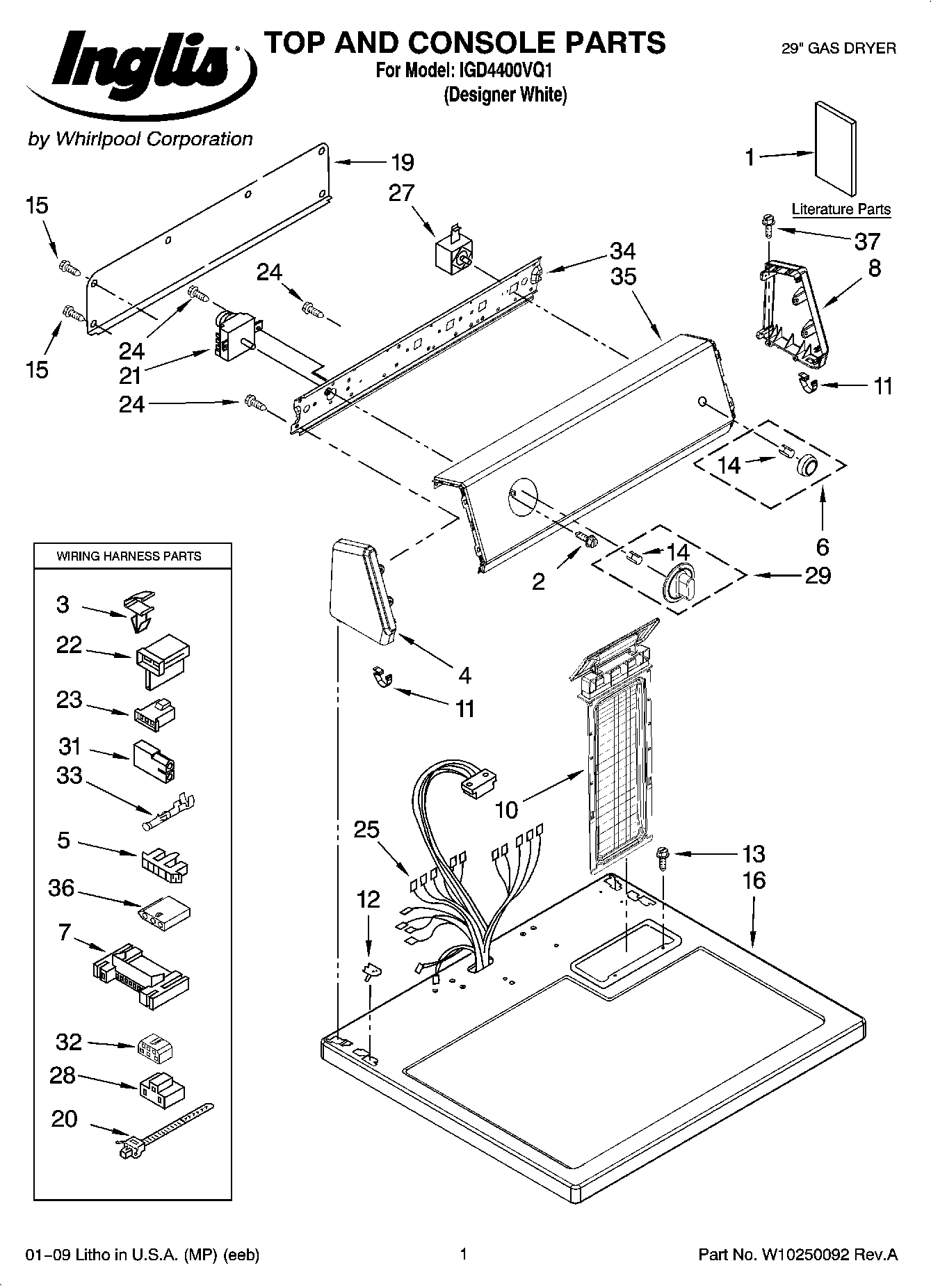 01 - TOP AND CONSOLE PARTS