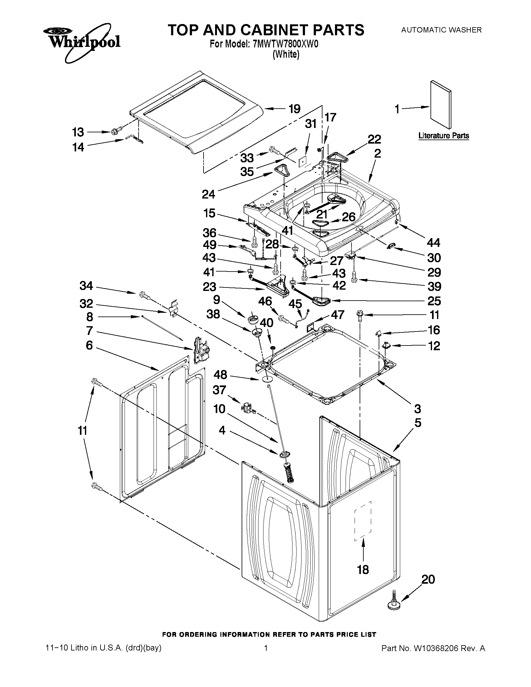 01 - TOP AND CABINET PARTS