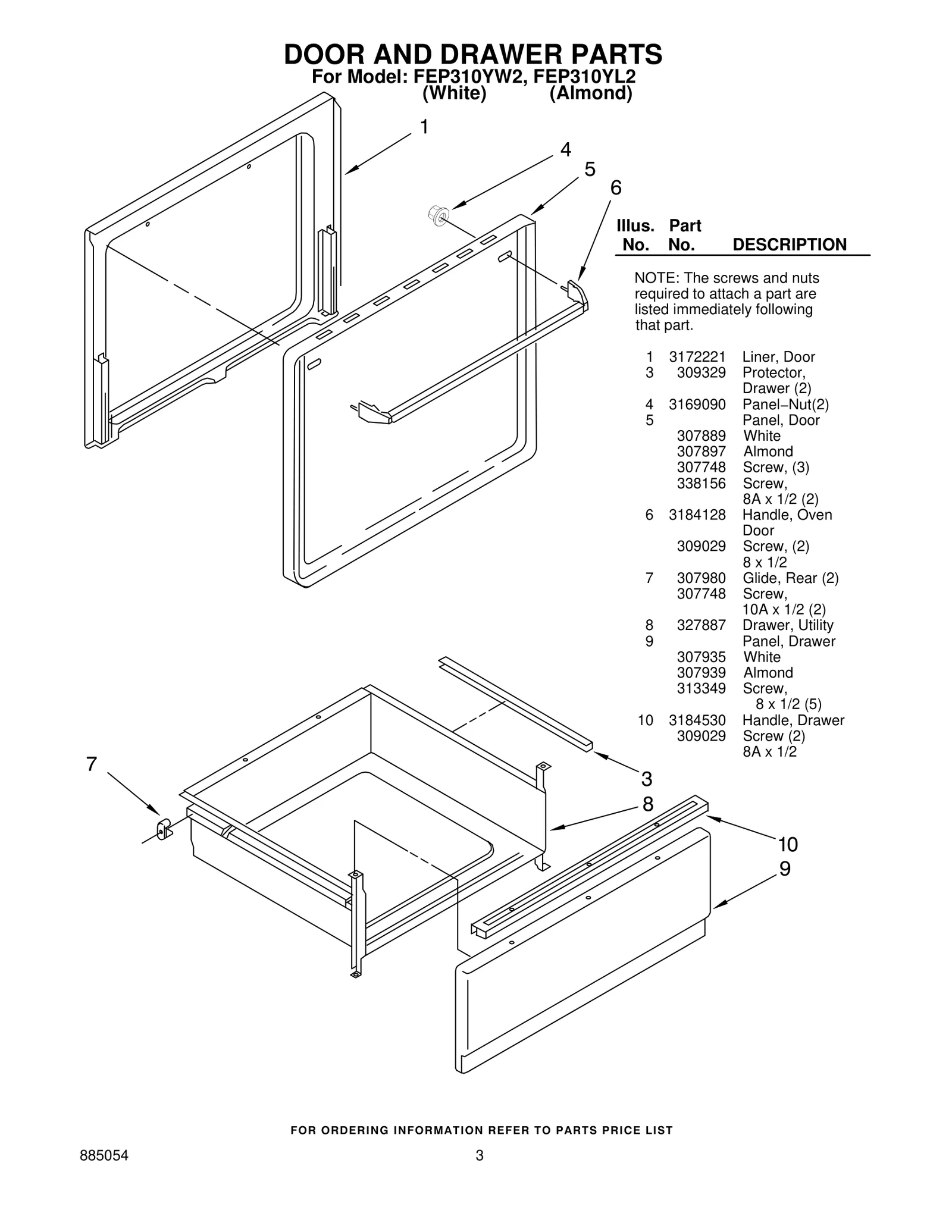 DOOR AND DRAWER PARTS