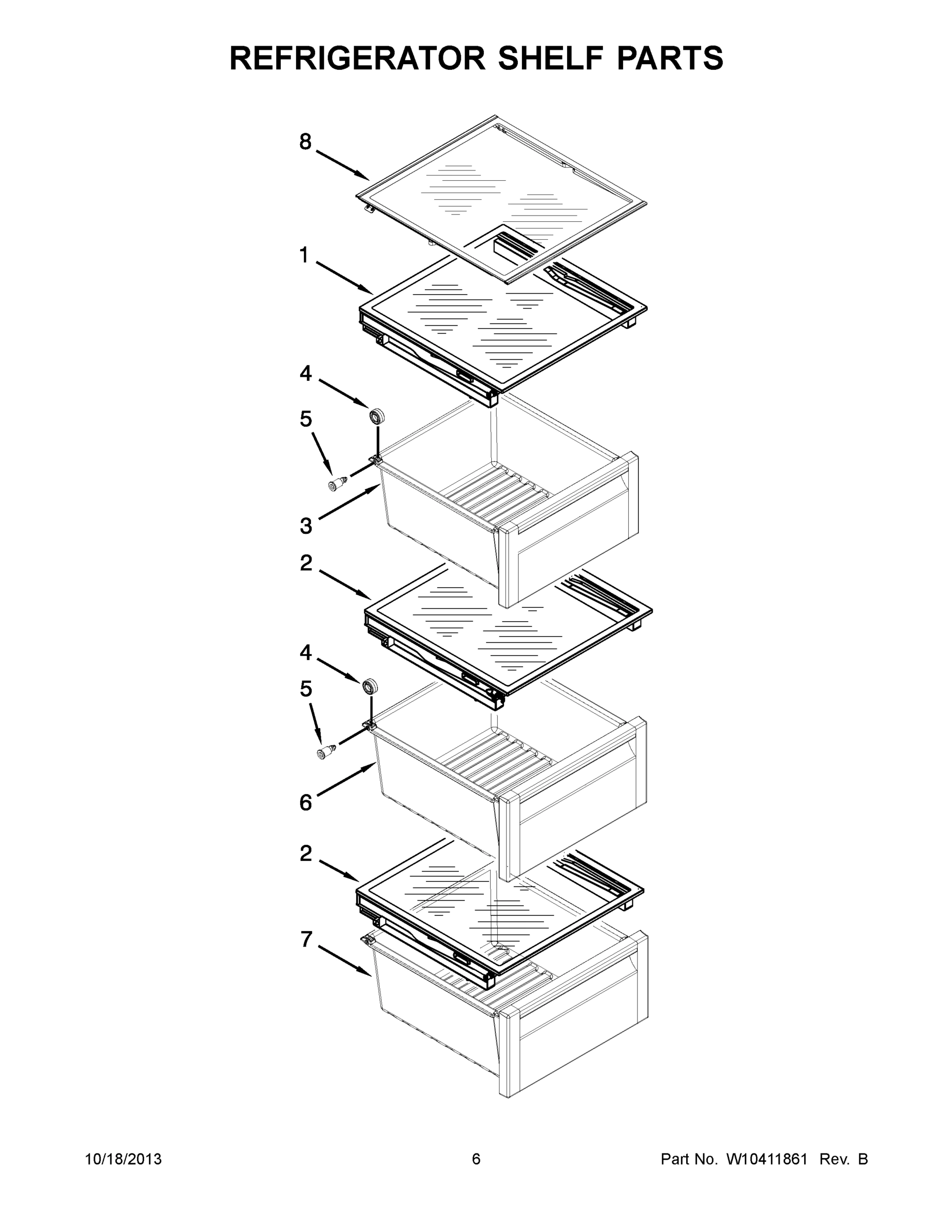 04 - REFRIGERATOR SHELF PARTS