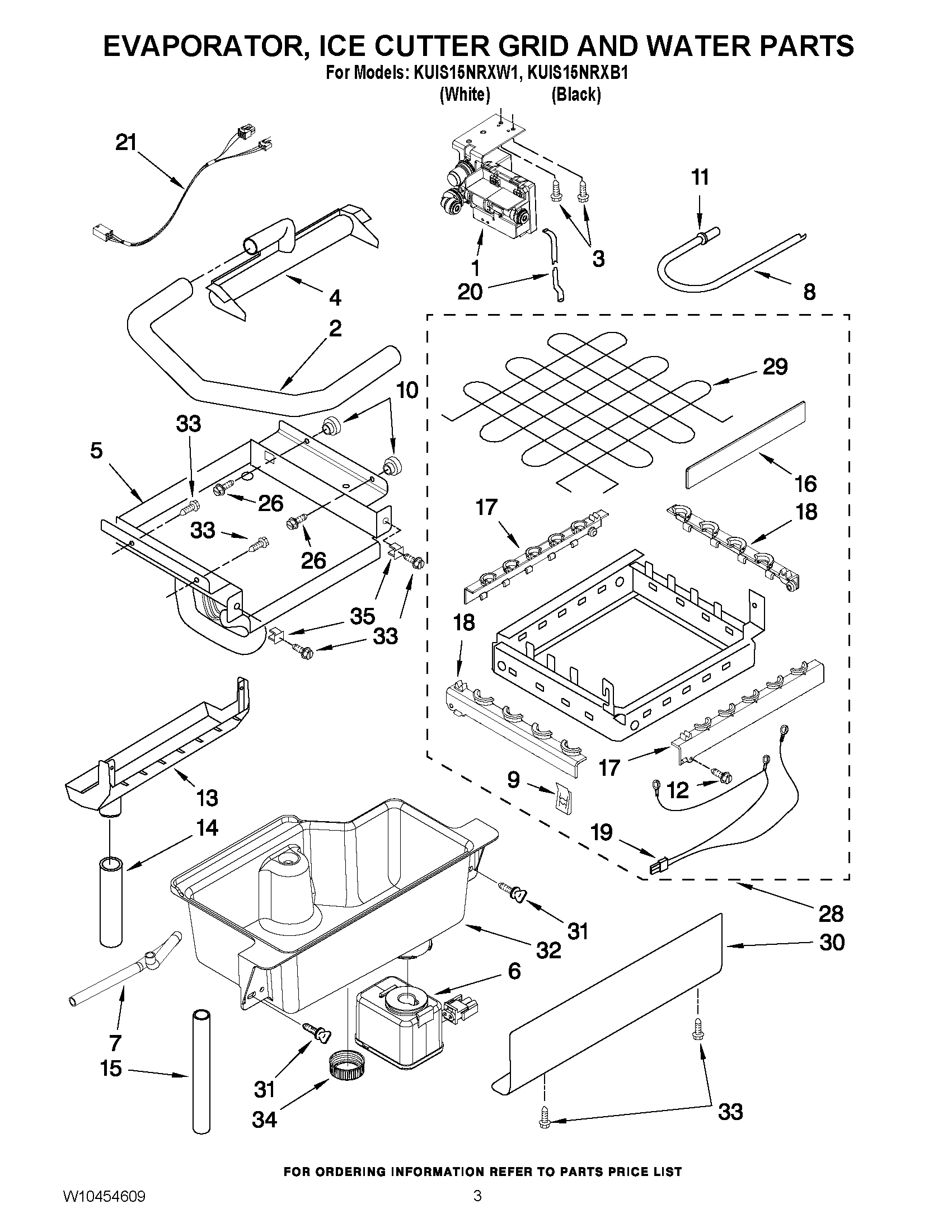02 - EVAPORATOR, ICE CUTTER GRID AND WATER PARTS