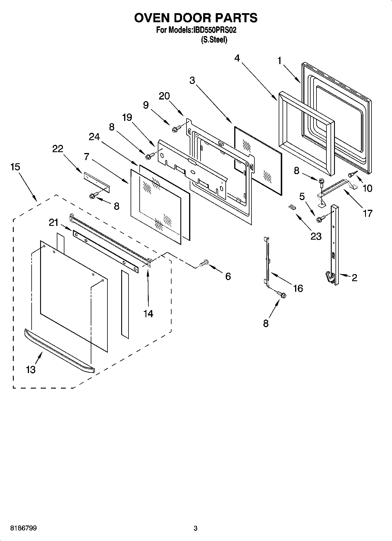 02 - OVEN DOOR PARTS