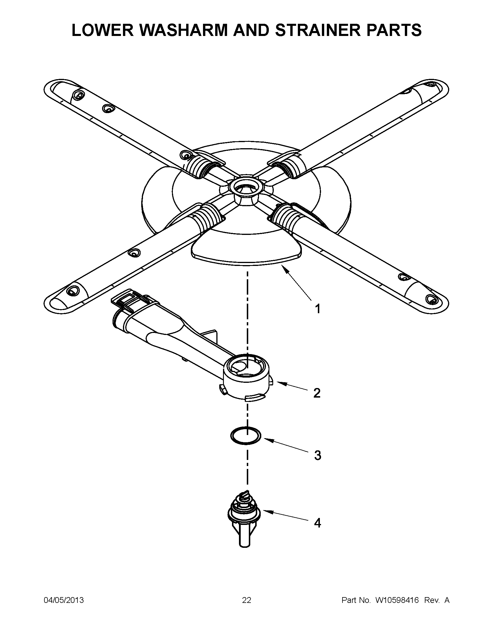 11 - LOWER WASHARM AND STRAINER PARTS