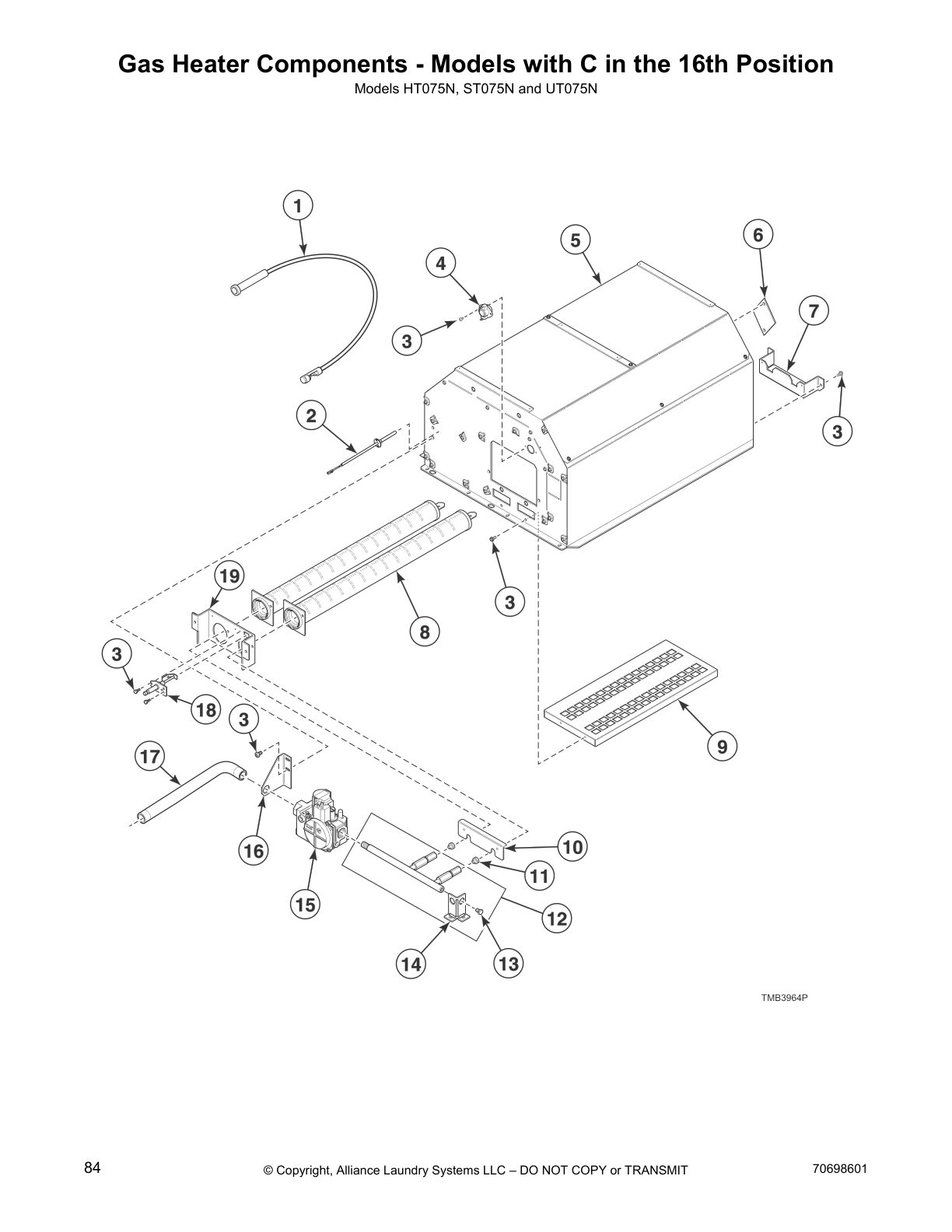 Gas Heater Components - Models with C in the 16th Position