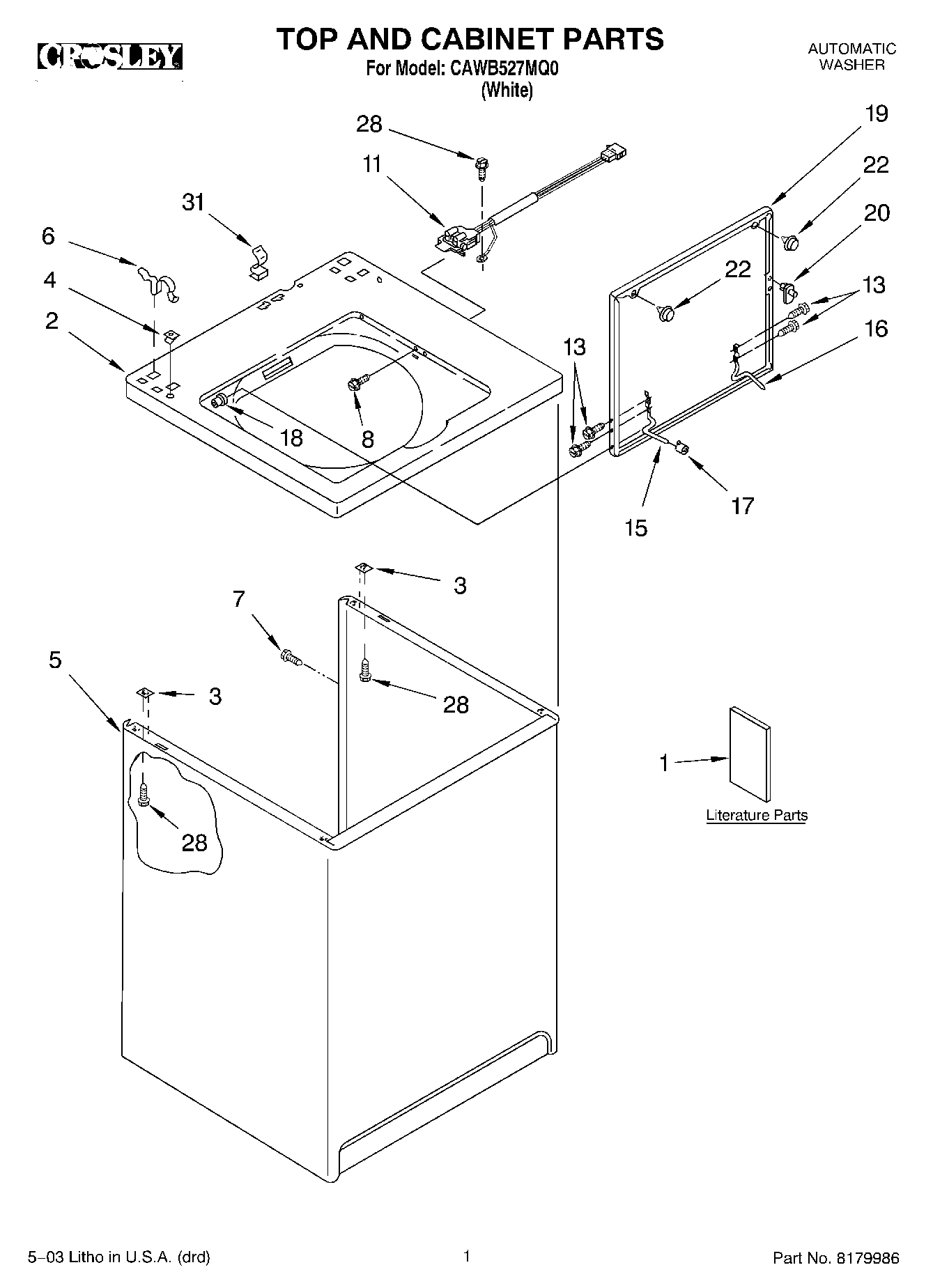 01 - TOP AND CABINET PARTS