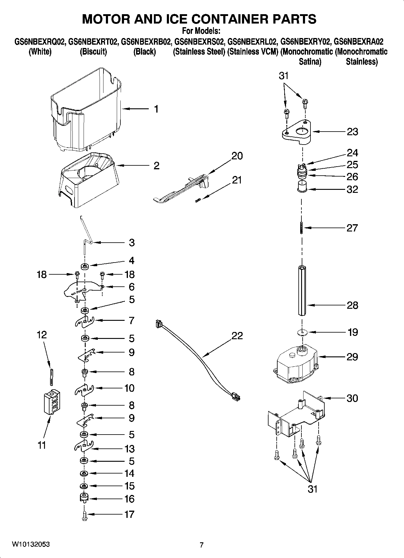 05 - MOTOR AND ICE CONTAINER PARTS
