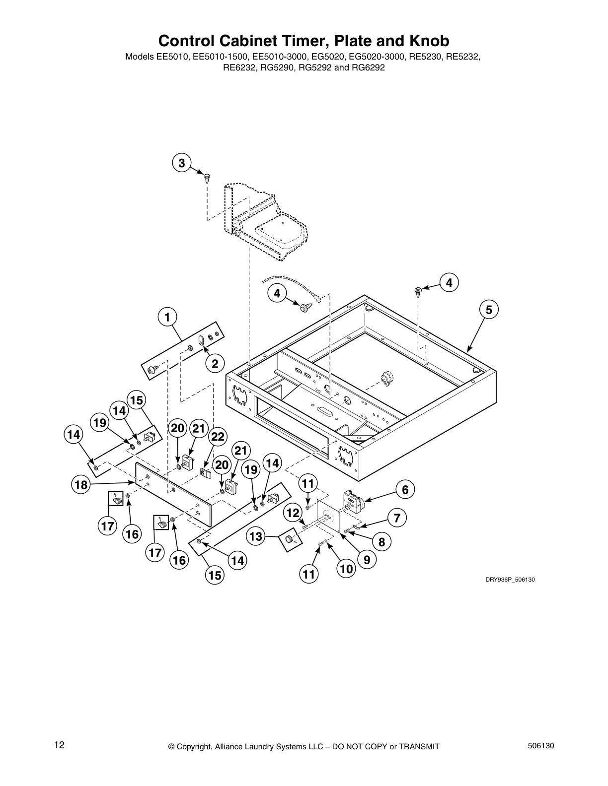 Control Cabinet Timer, Plate and Knob