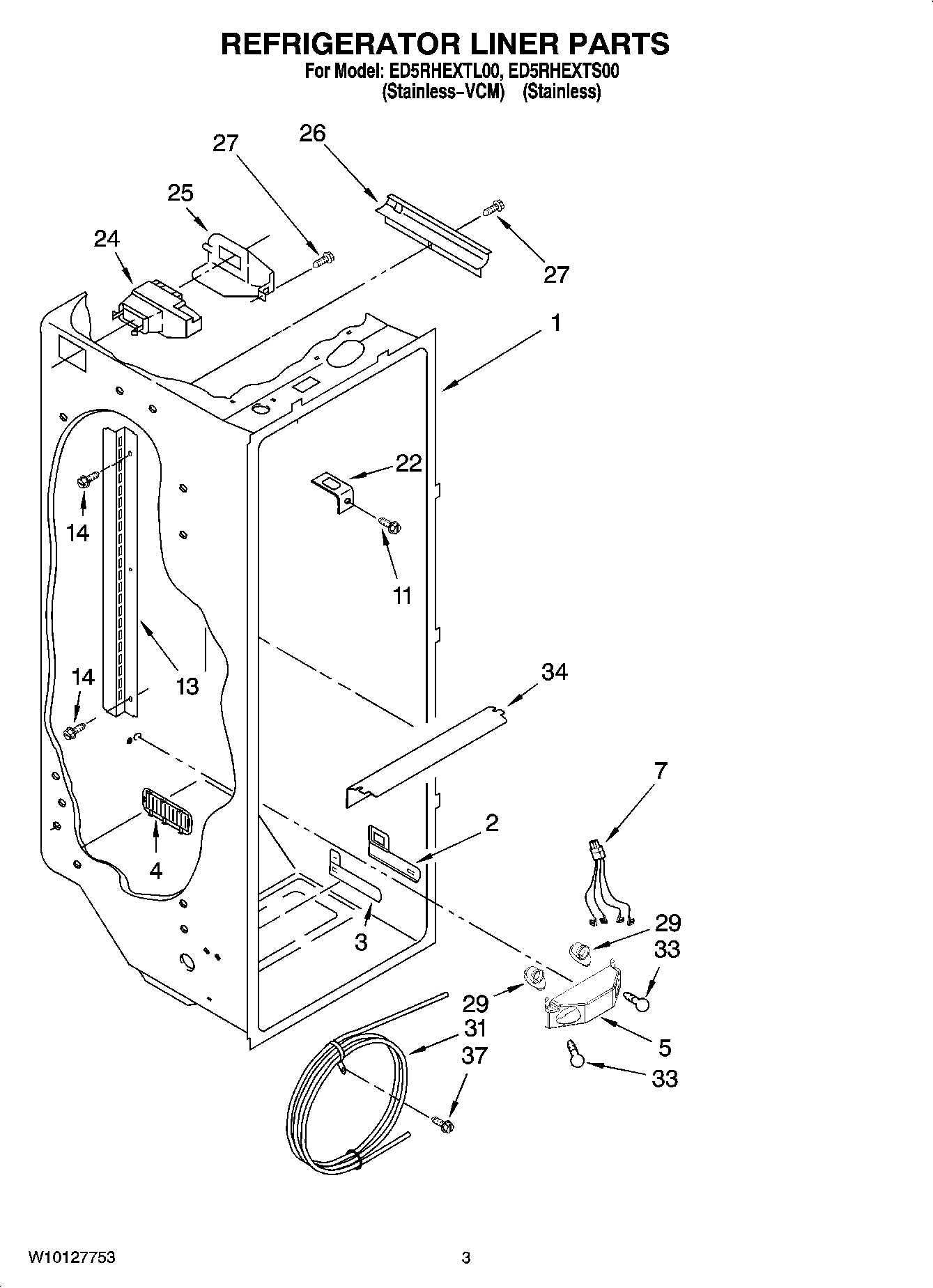 02 - REFRIGERATOR LINER PARTS