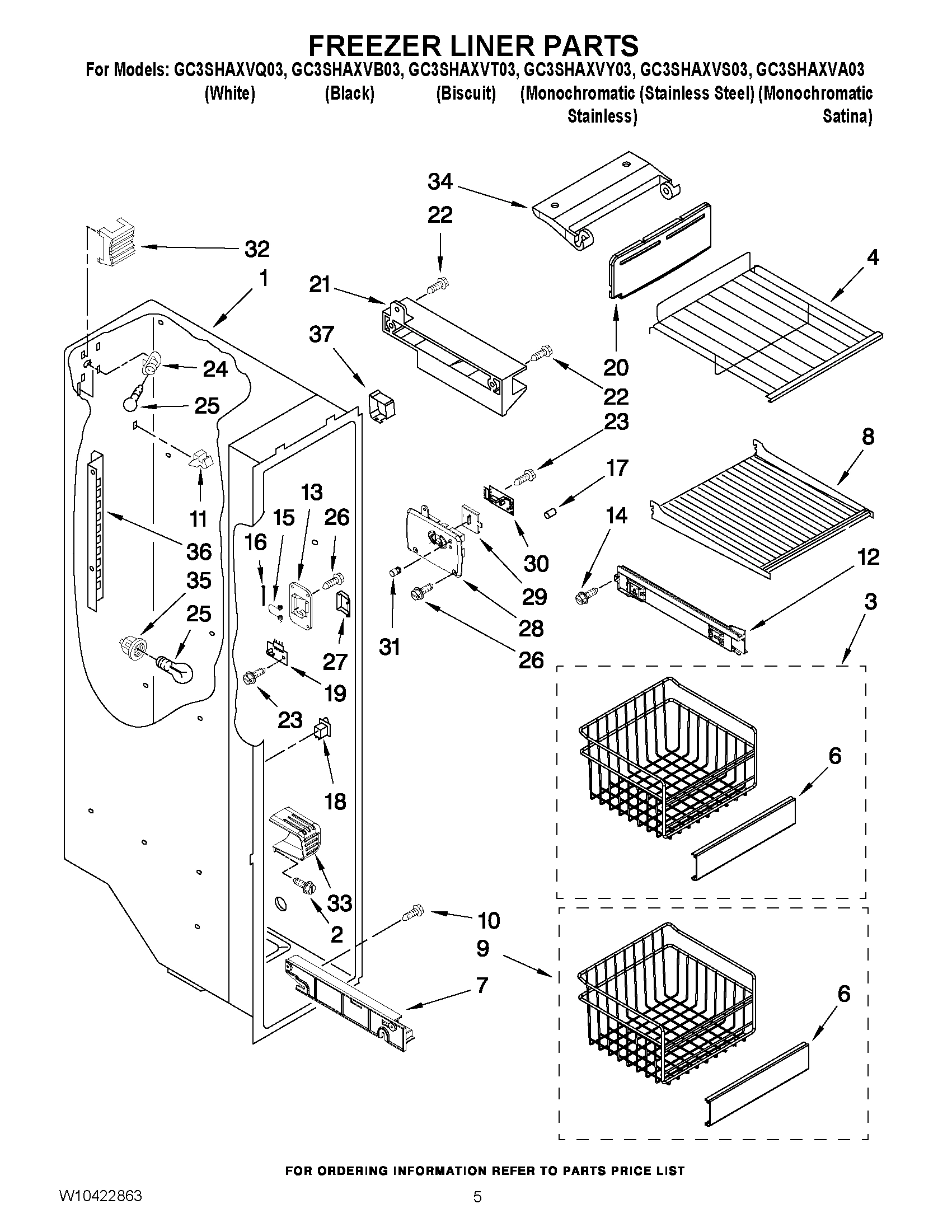 04 - FREEZER LINER PARTS