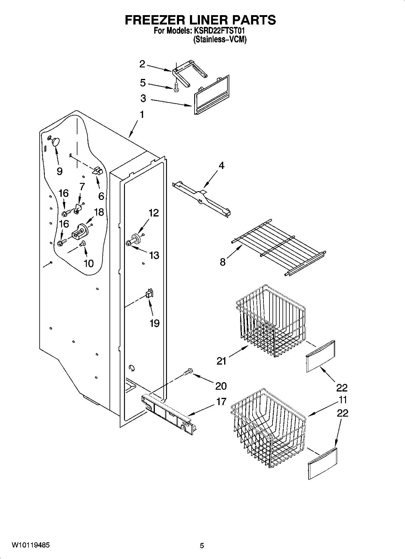 04 - FREEZER LINER PARTS