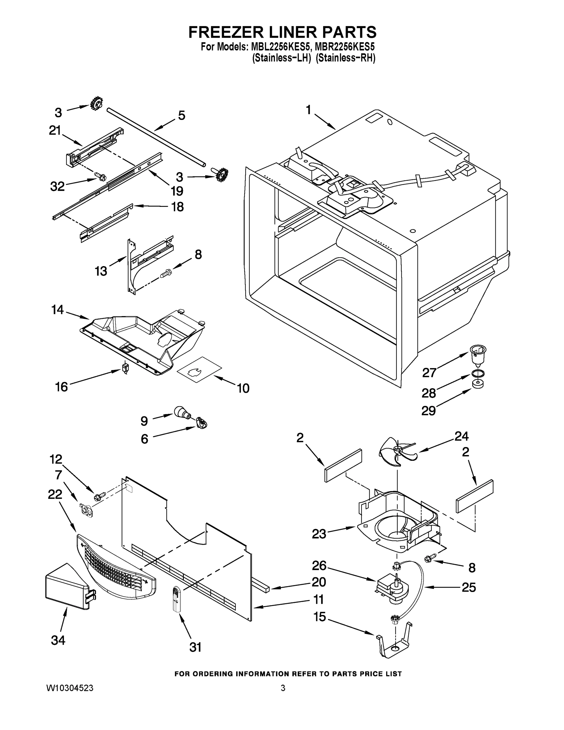 03 - FREEZER LINER PARTS