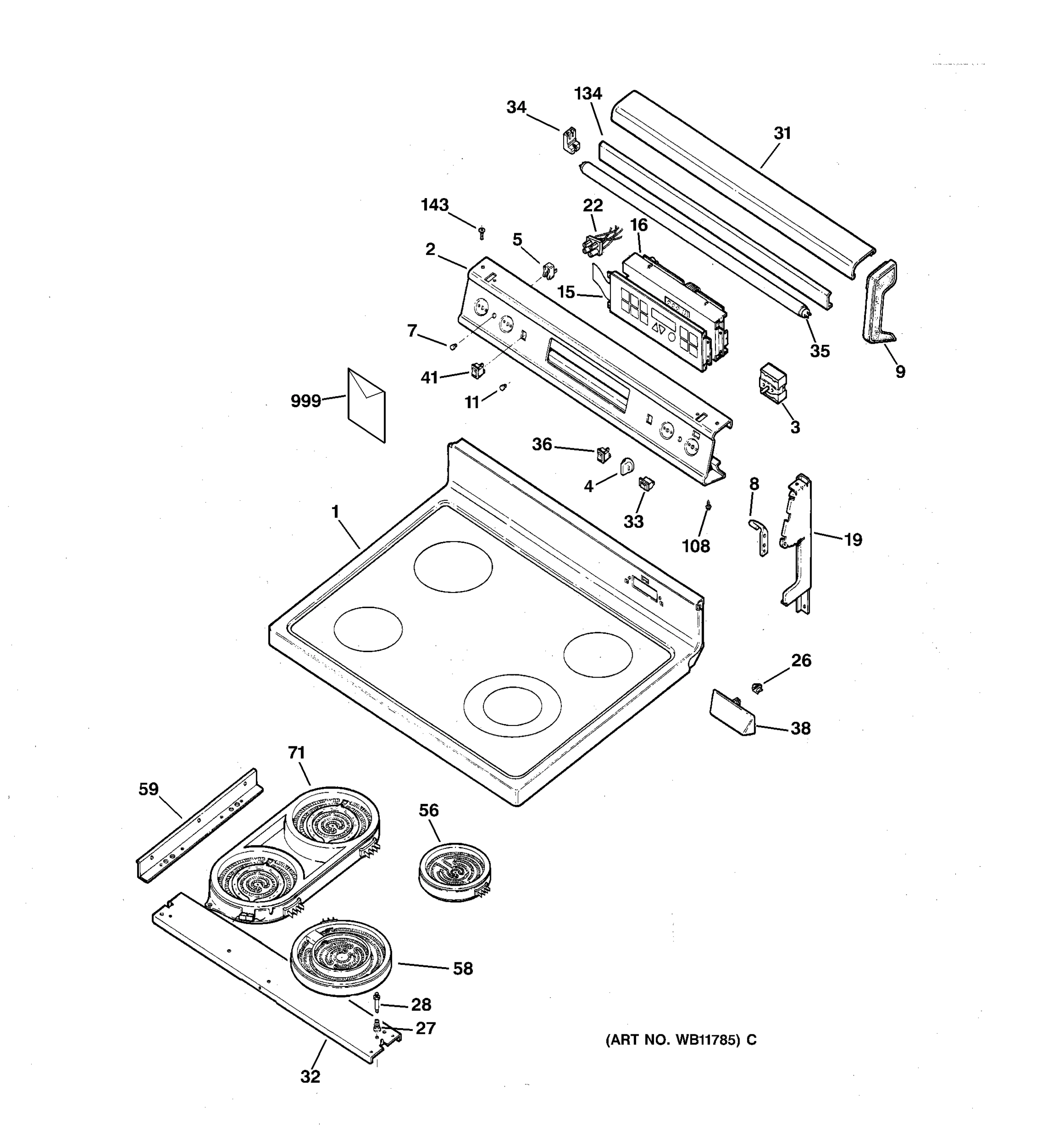 CONTROL PANEL & COOKTOP