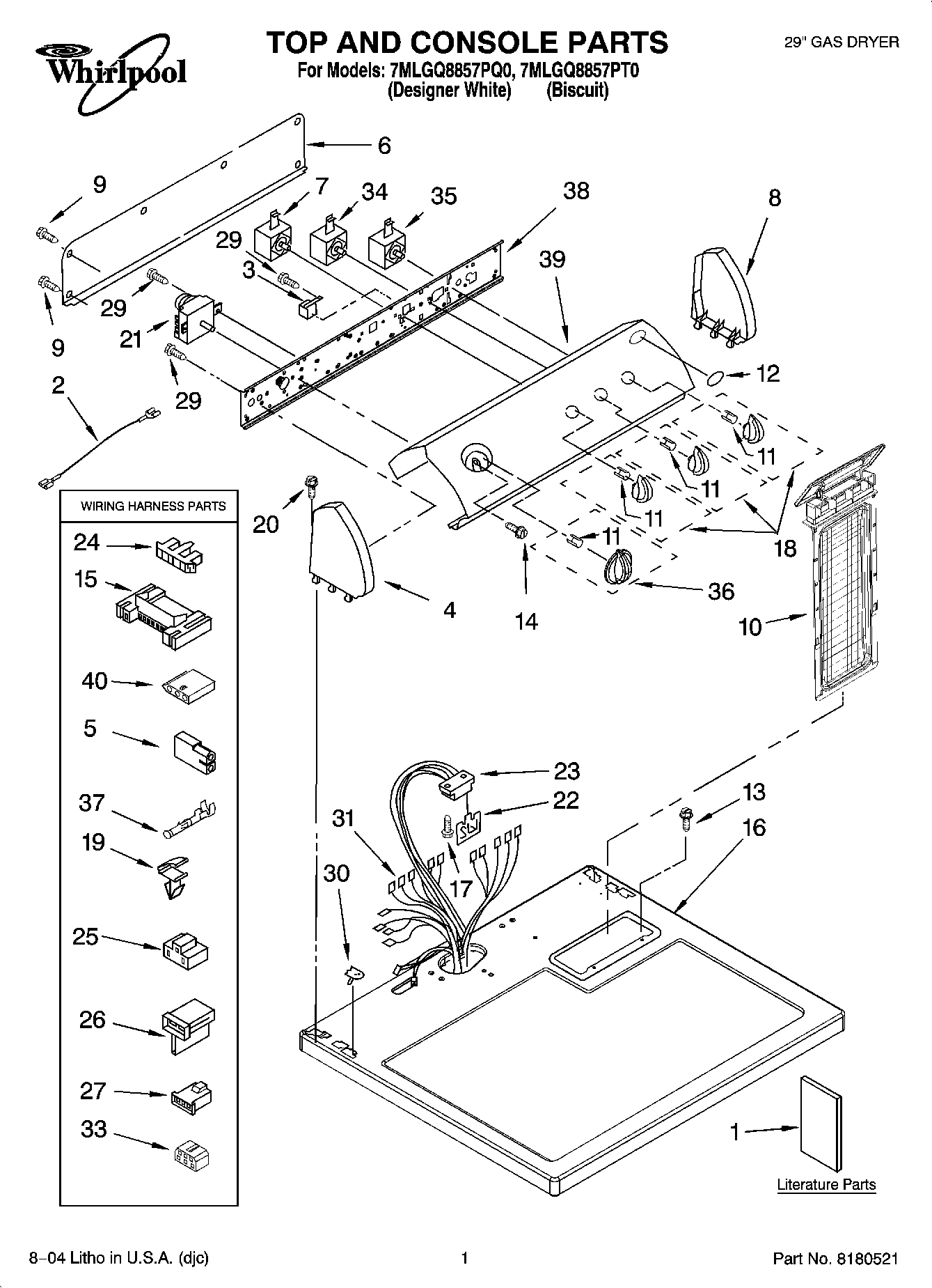 01 - TOP AND CONSOLE PARTS