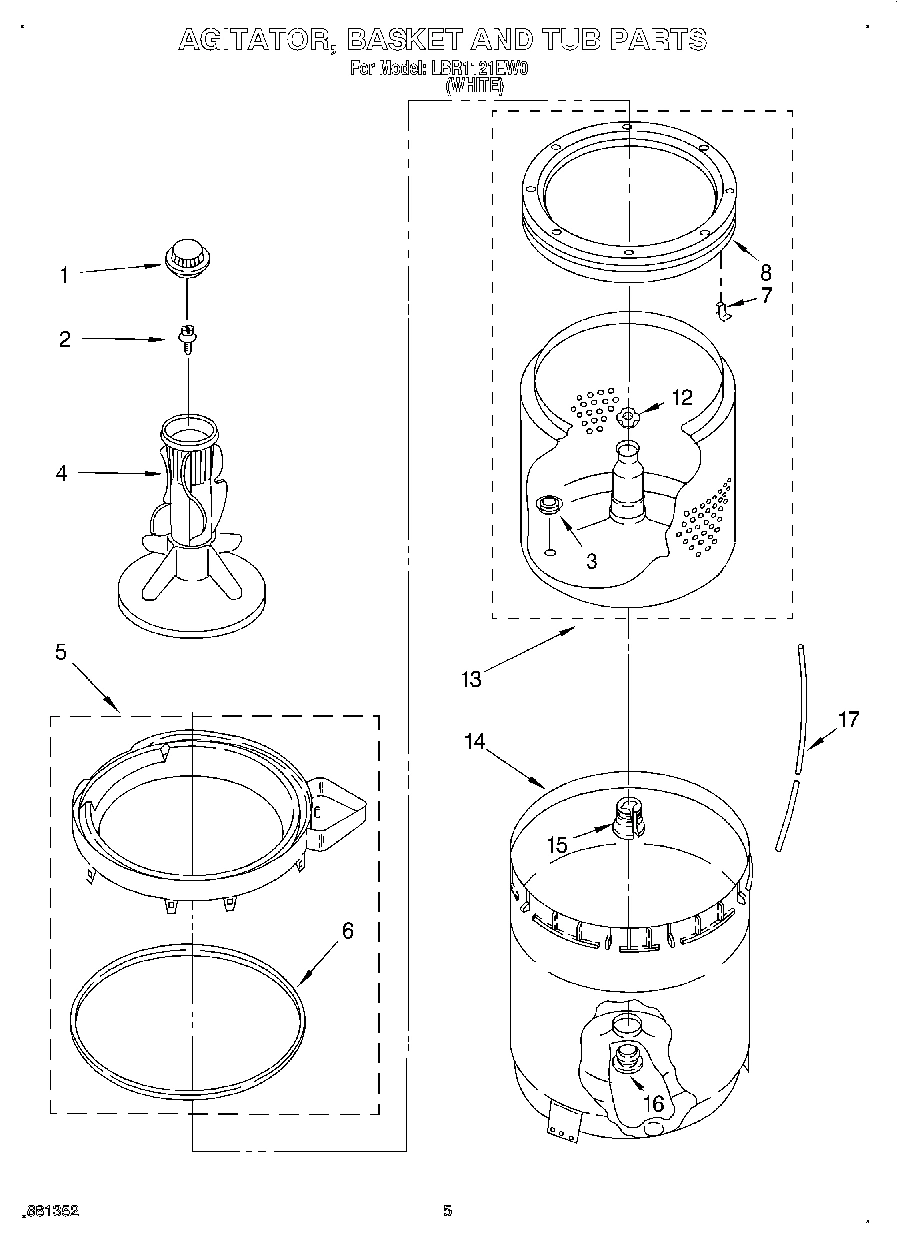 03 - AGITATOR, BASKET AND TUB