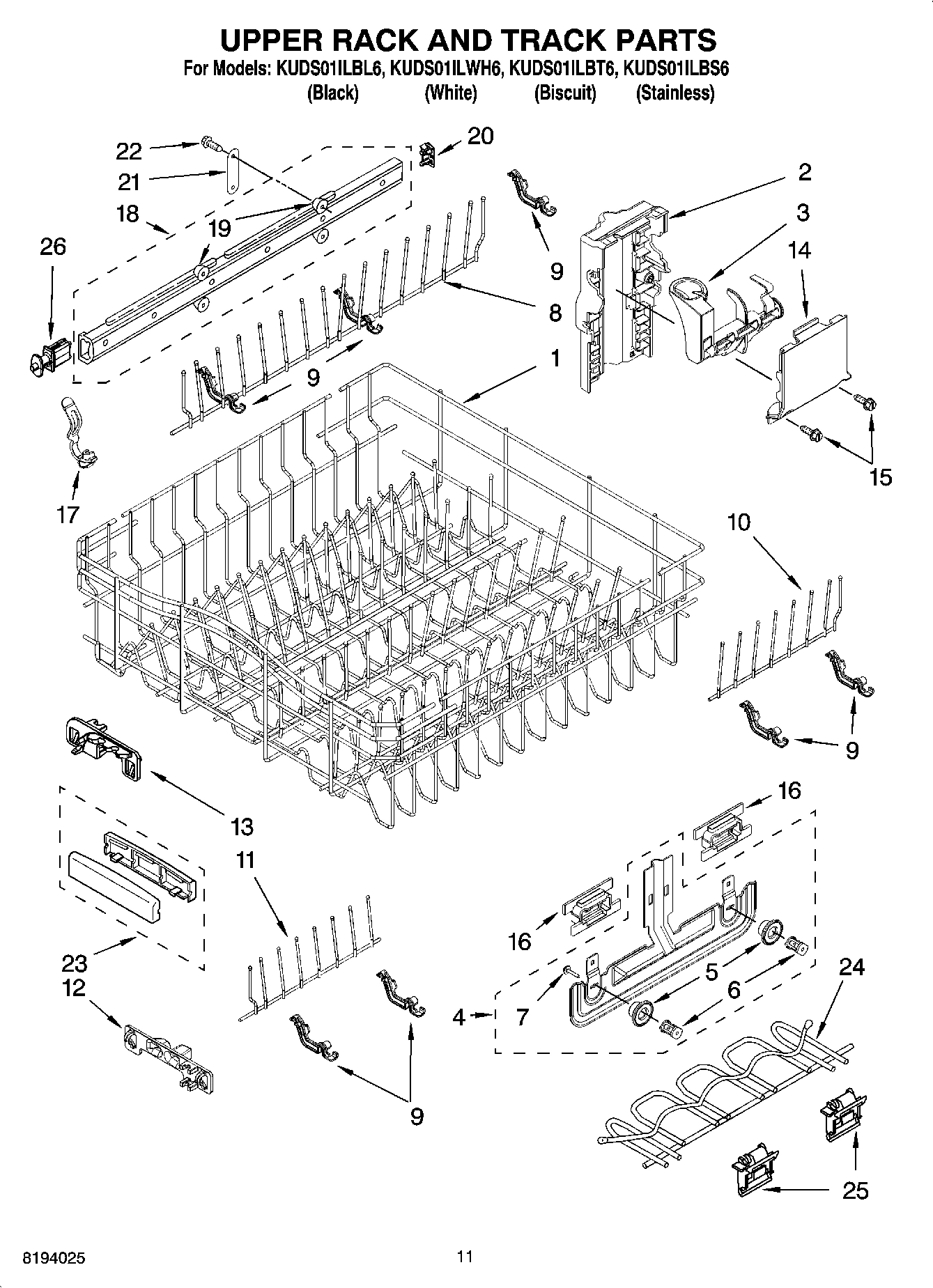 09 - UPPER RACK AND TRACK PARTS