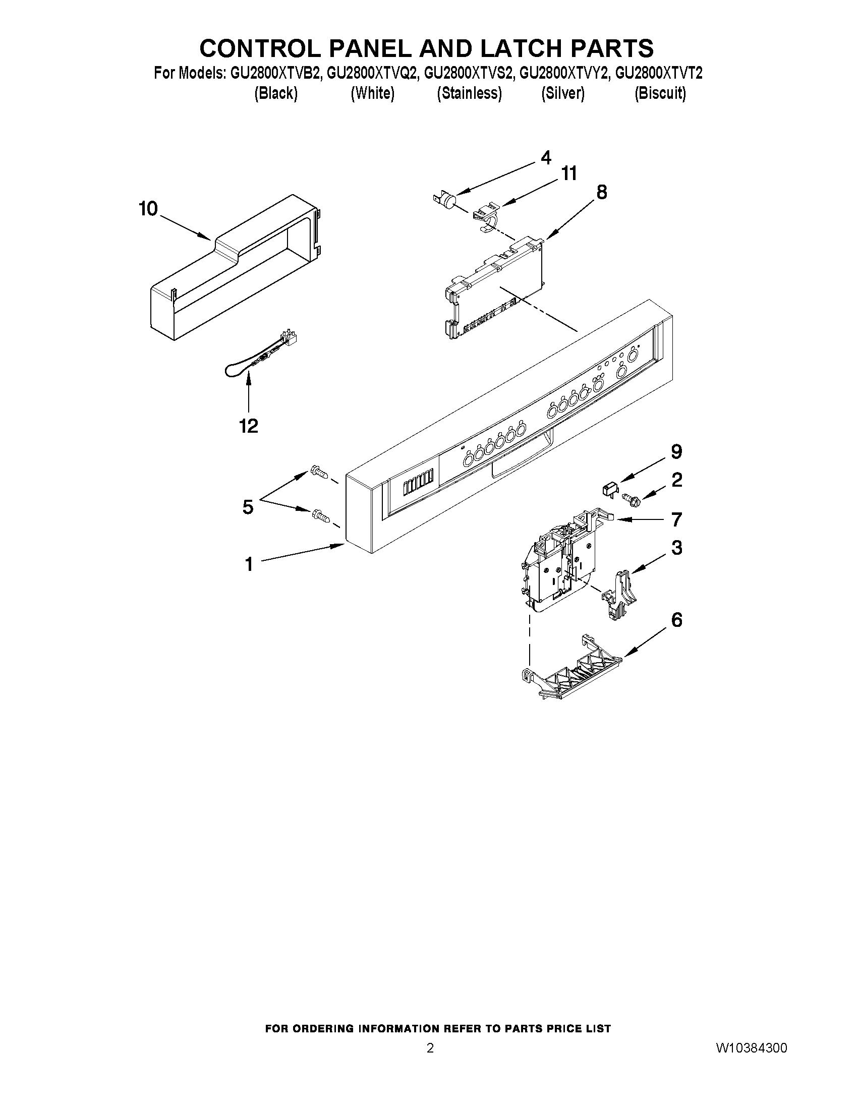 02 - CONTROL PANEL AND LATCH PARTS