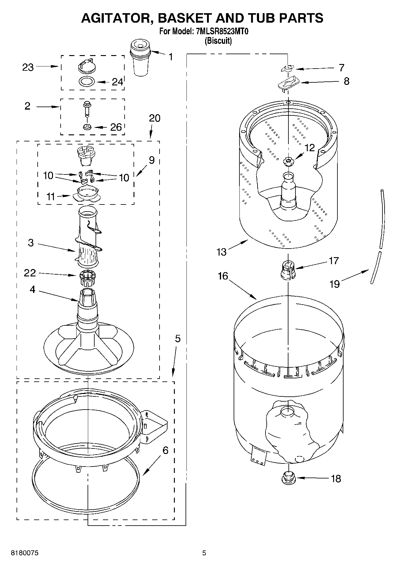 03 - AGITATOR, BASKET AND TUB PARTS