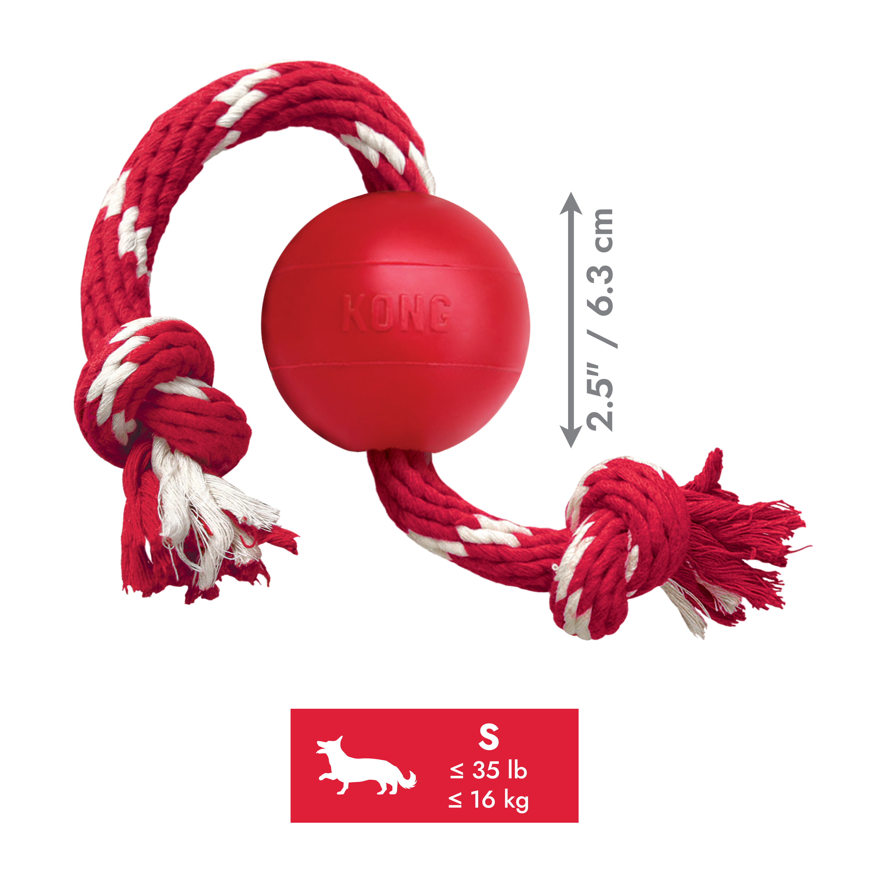 KONG Ball w/Rope dimoffpack product image