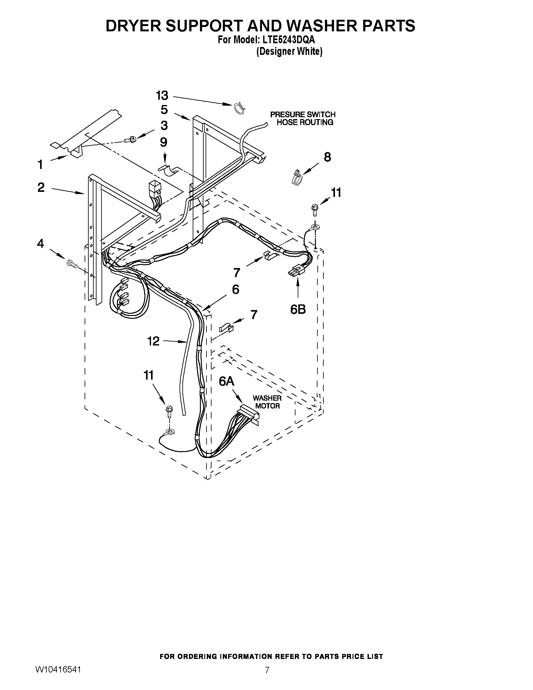 05 - DRYER SUPPORT AND WASHER PARTS