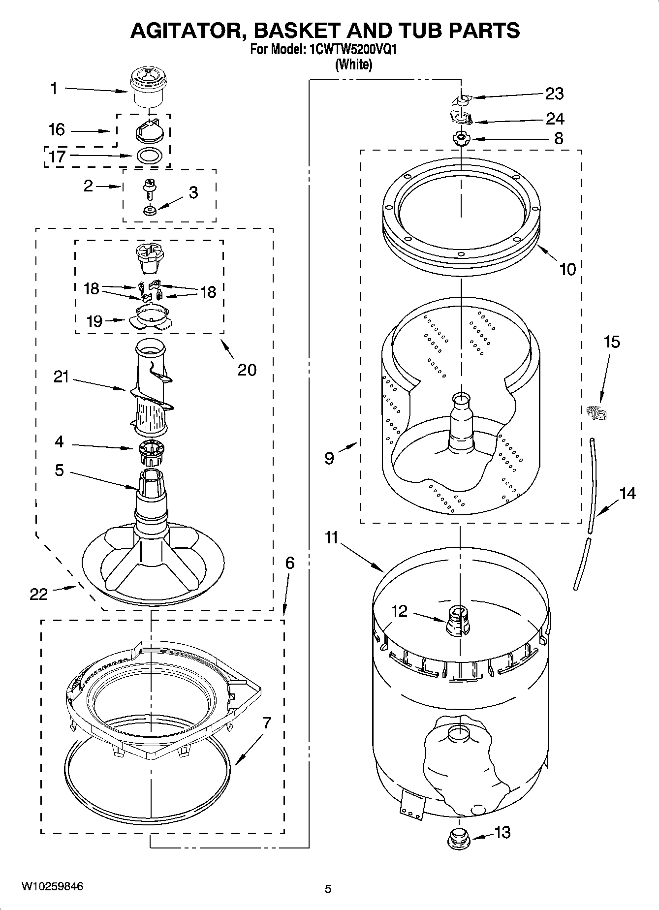03 - AGITATOR, BASKET AND TUB PARTS