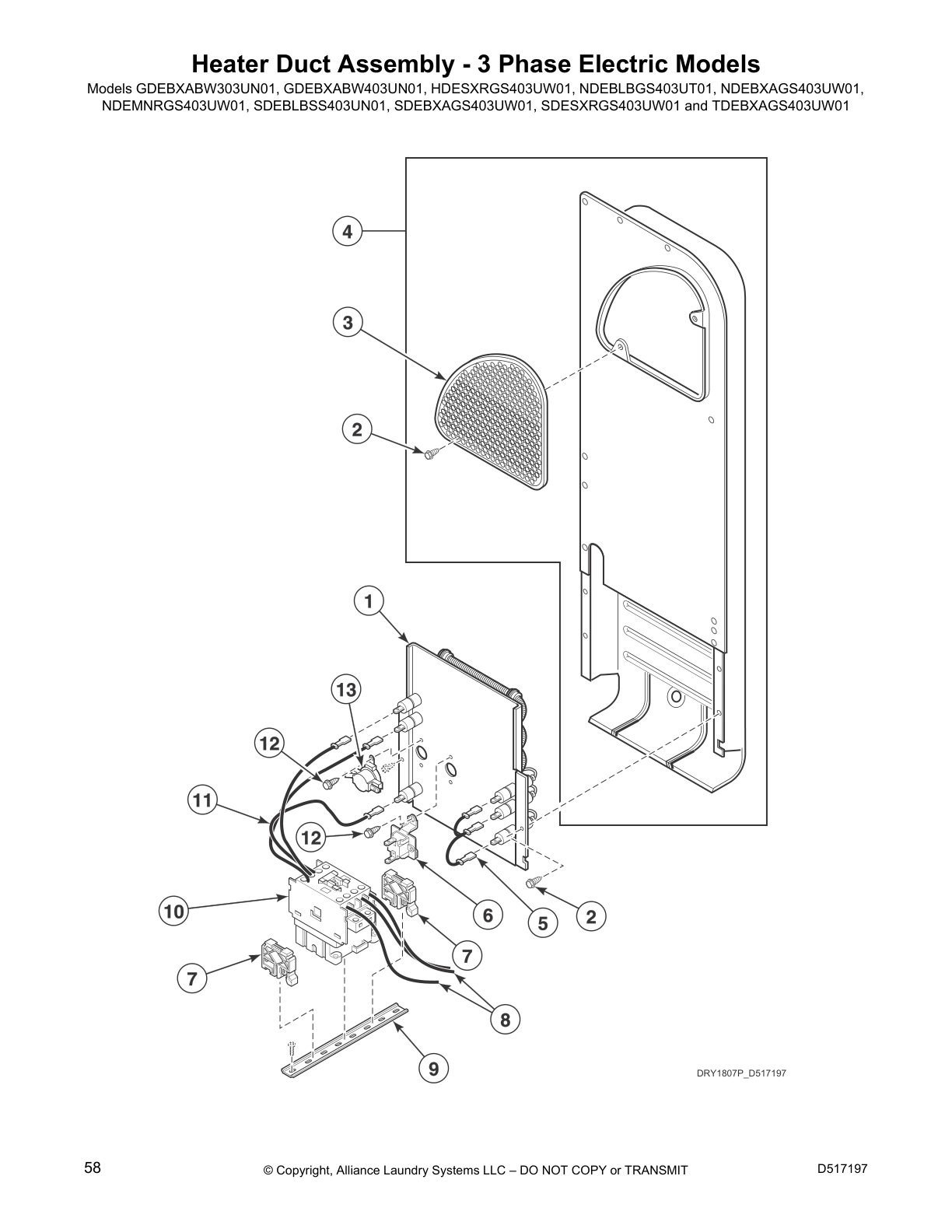 Heater Duct Assembly - 3 Phase Electric Models