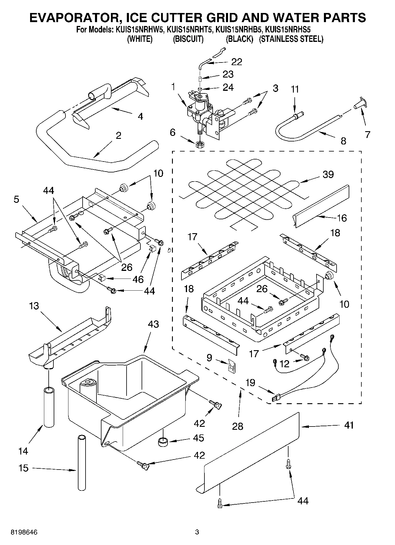 02 - EVAPORATOR ICE CUTTER GRID AND WATER PARTS