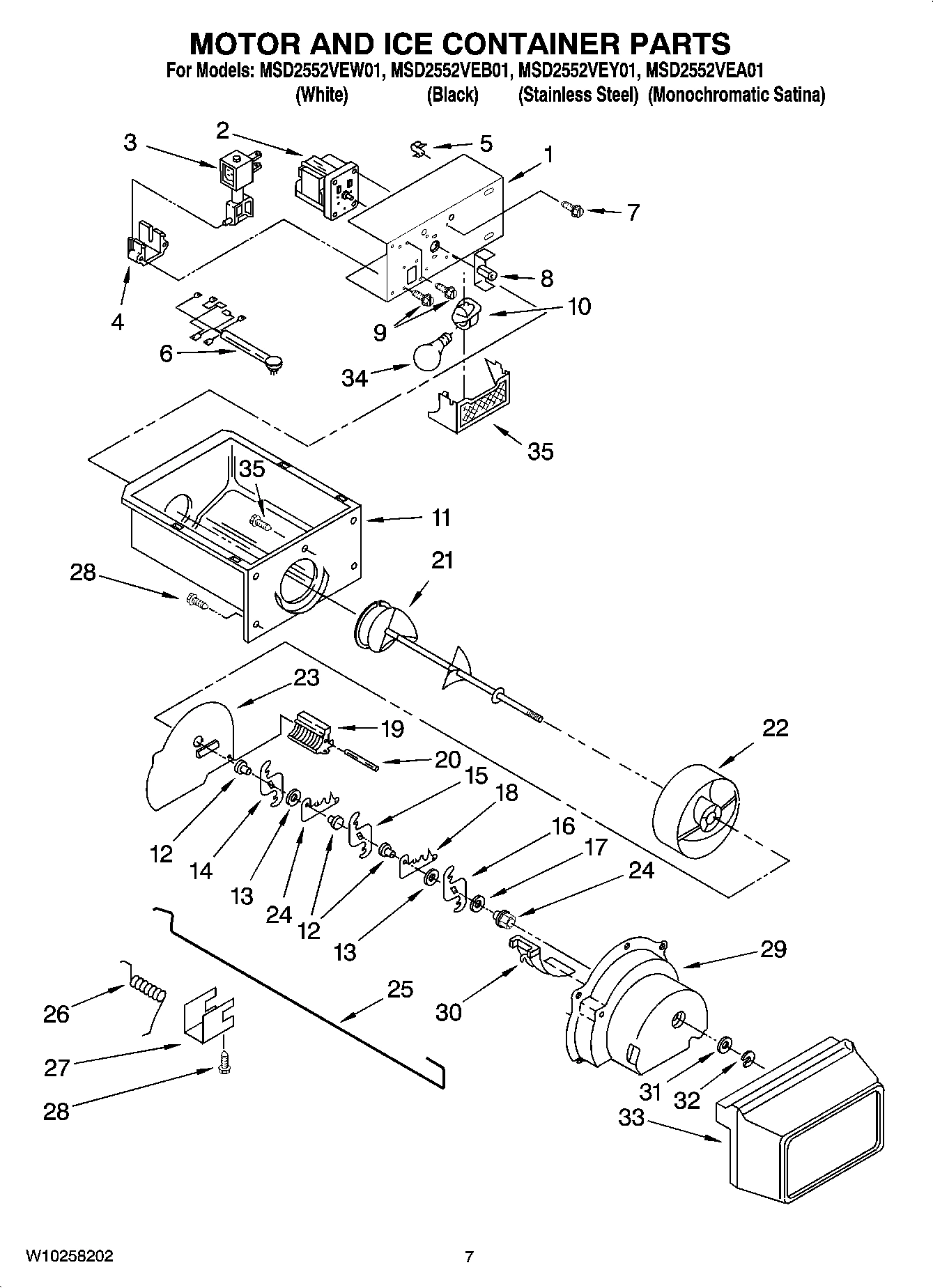 05 - MOTOR AND ICE CONTAINER PARTS