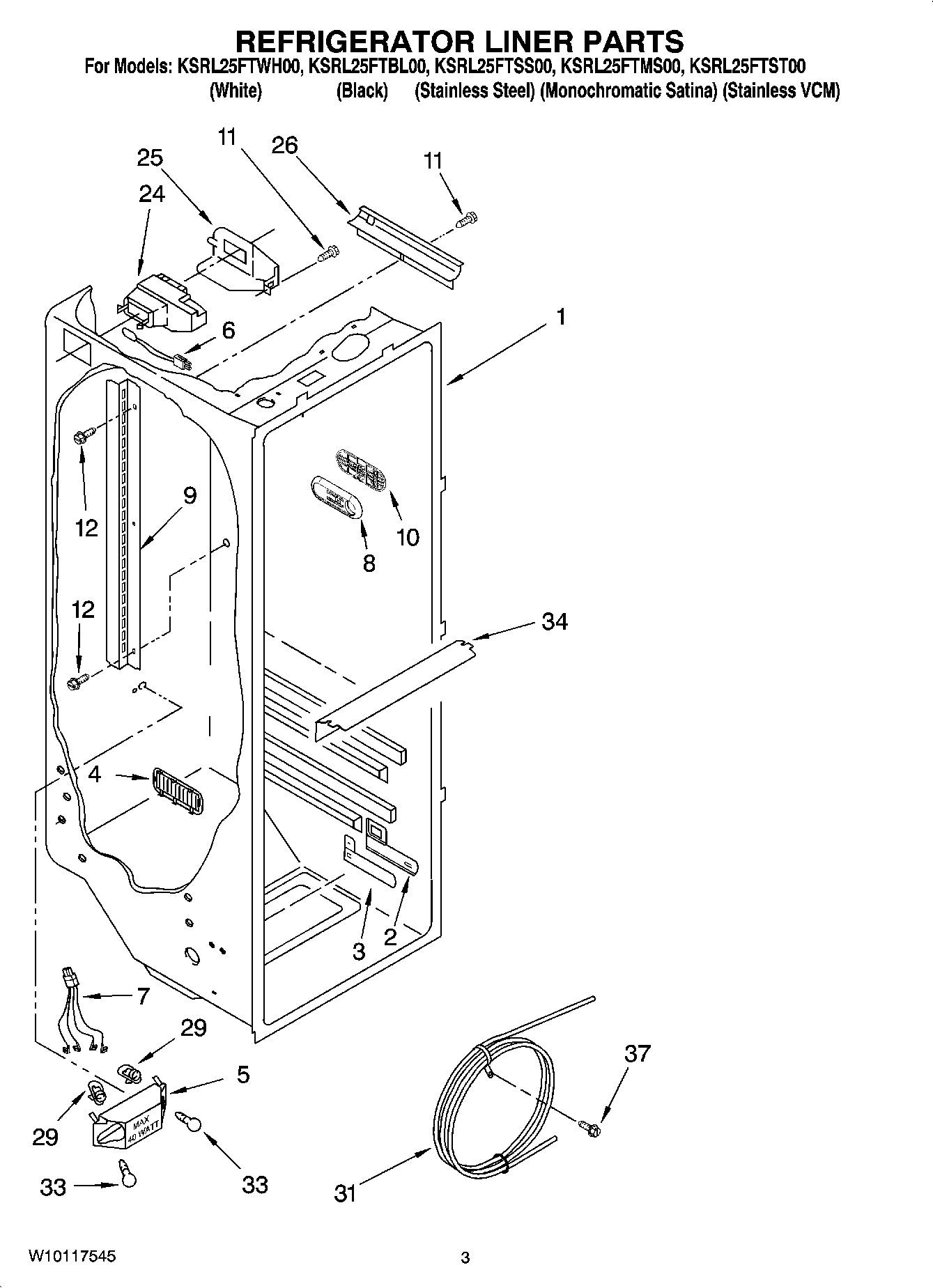 02 - REFRIGERATOR LINER PARTS