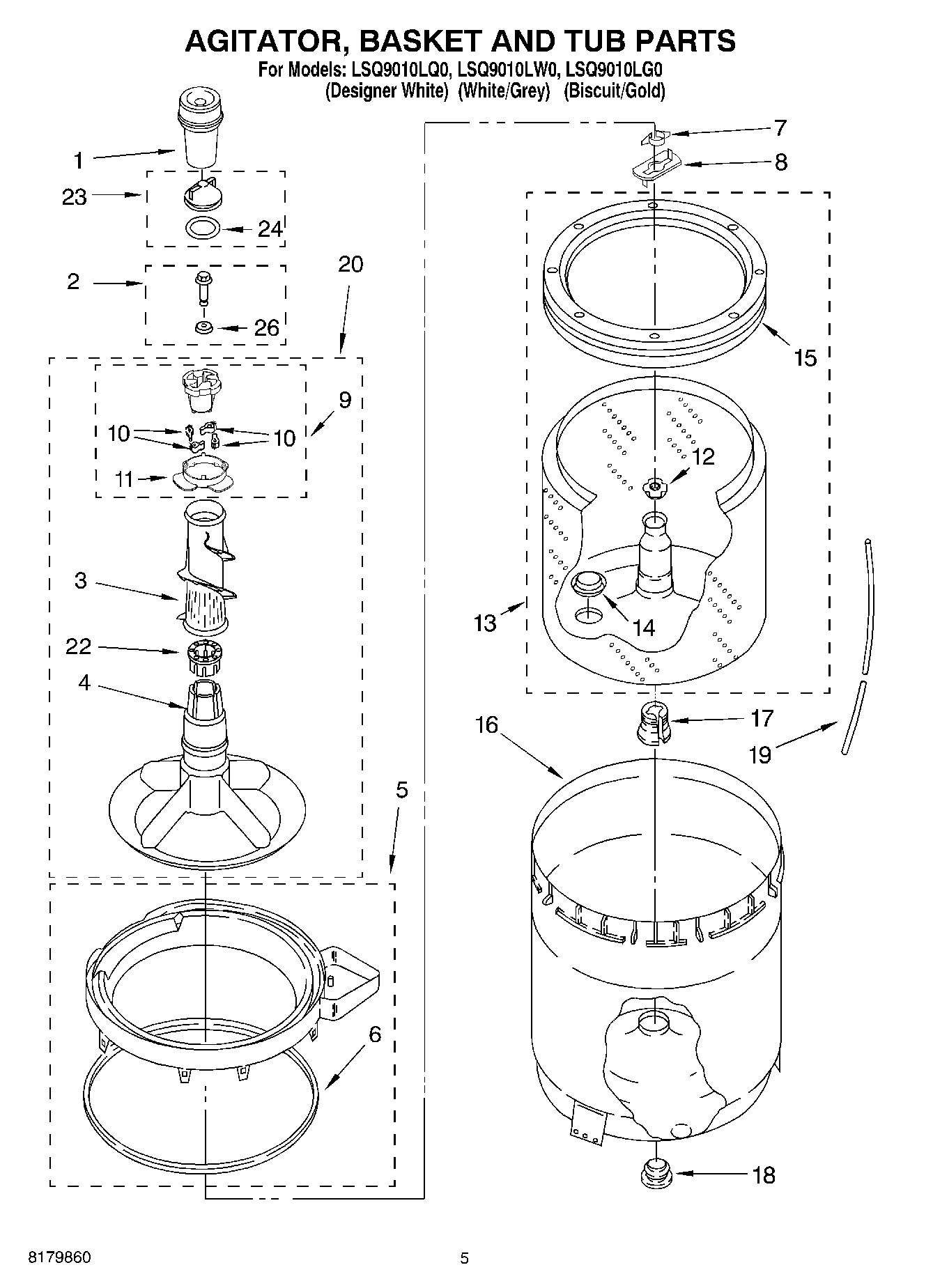 03 - AGITATOR, BASKET AND TUB