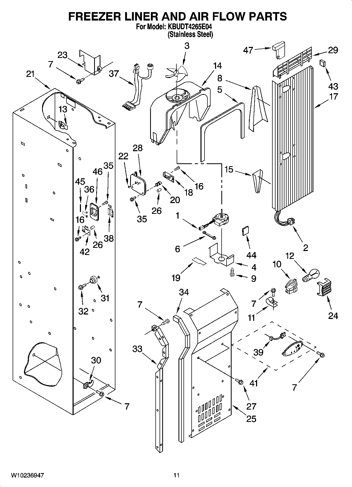 08 - FREEZER LINER AND AIR FLOW PARTS