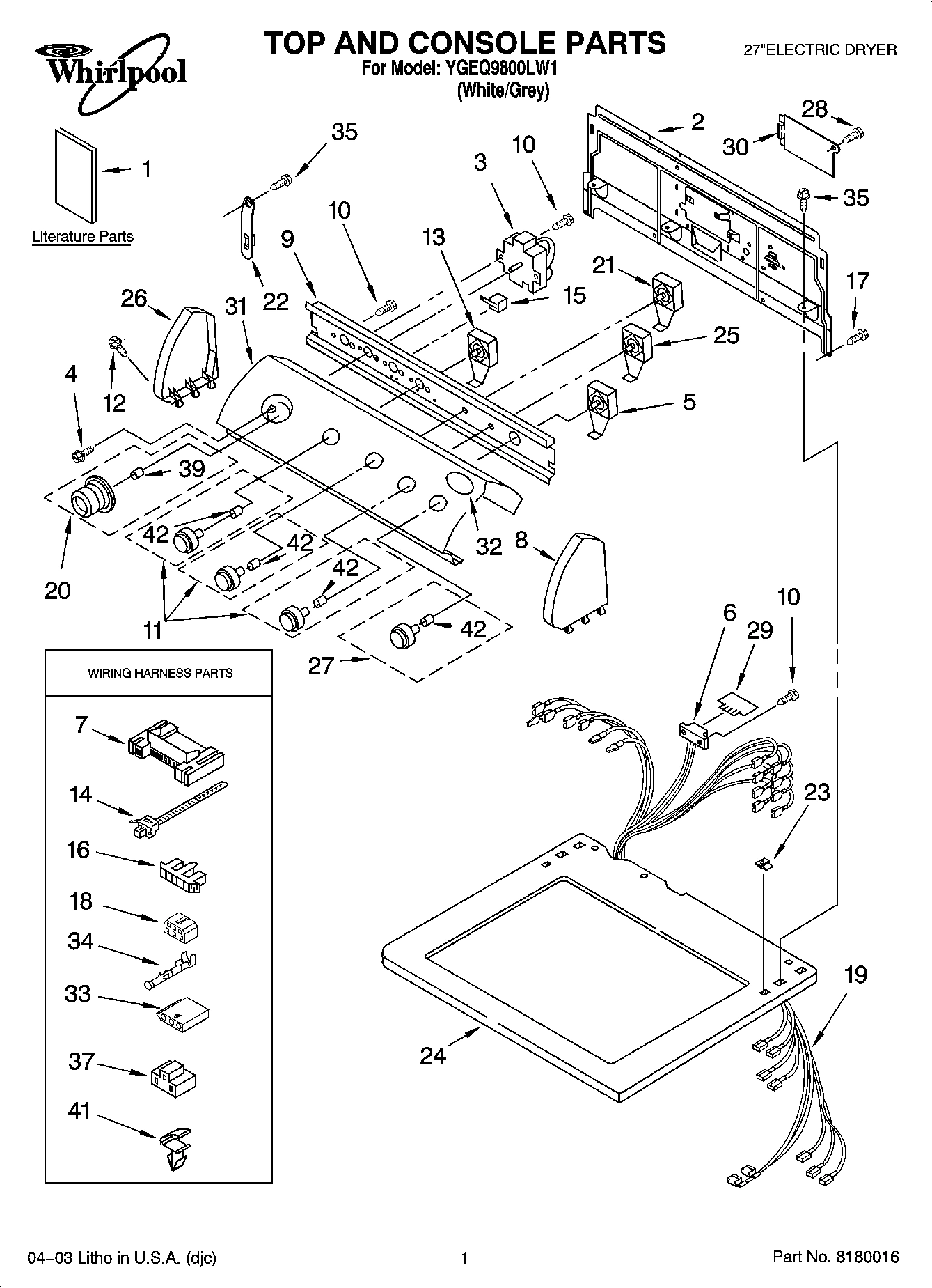 01 - TOP AND CONSOLE PARTS