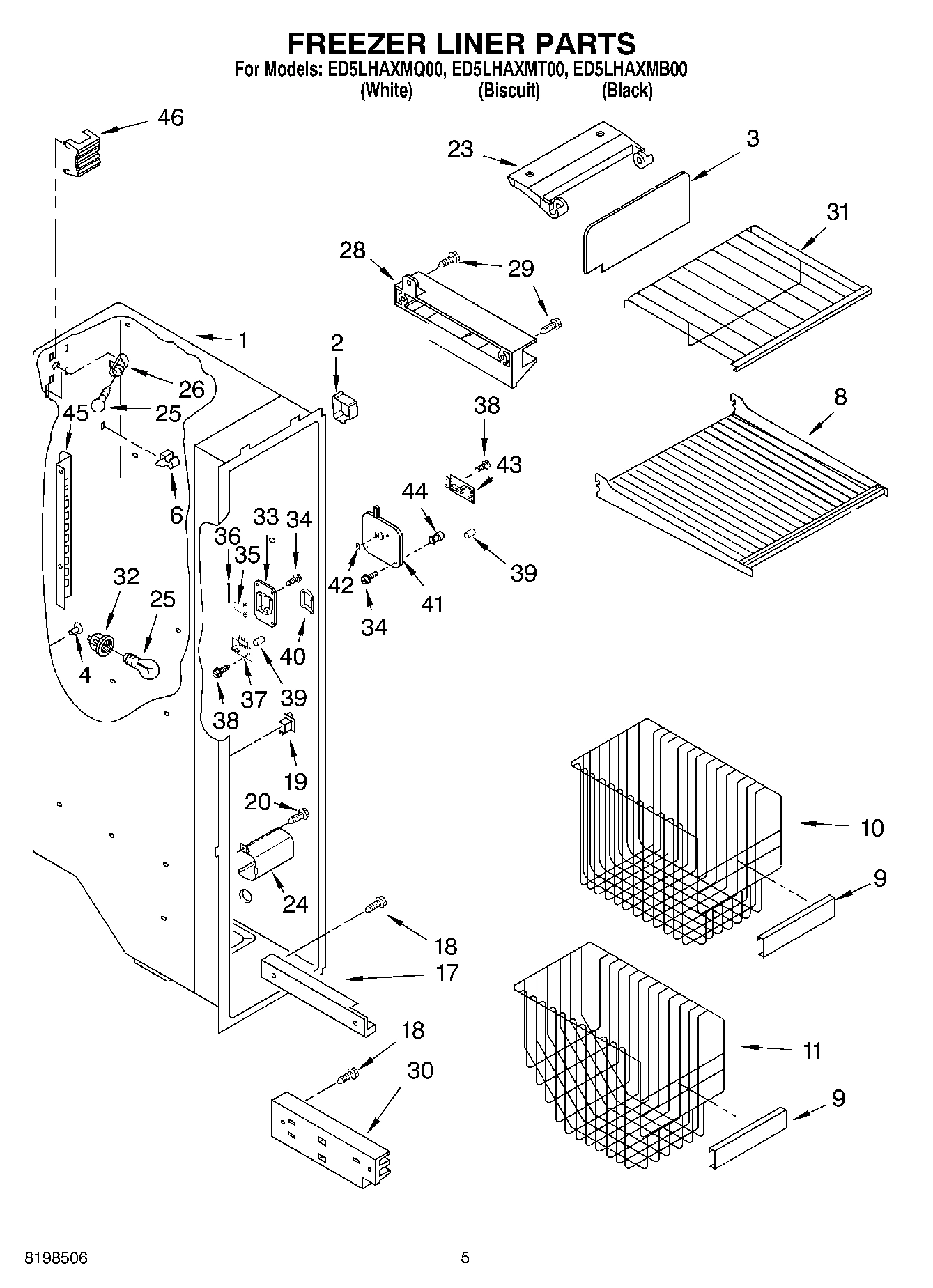 04 - FREEZER LINER PARTS