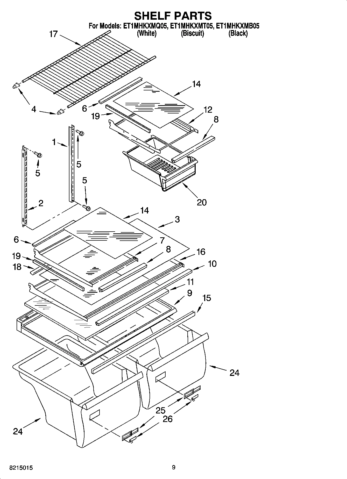 05 - SHELF PARTS, OPTIONAL PARTS (NOT INCLUDED)