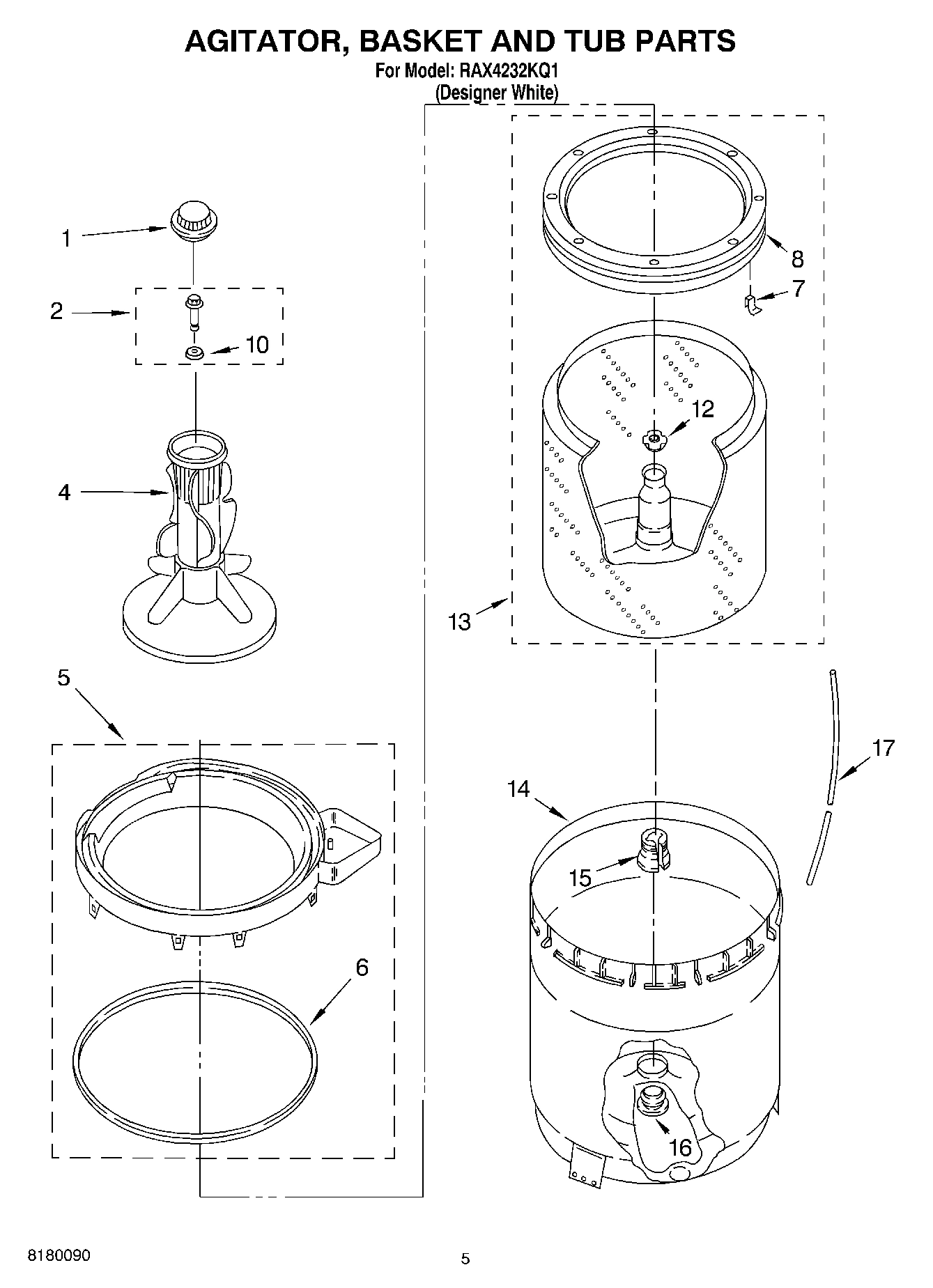 03 - AGITATOR, BASKET AND TUB PARTS