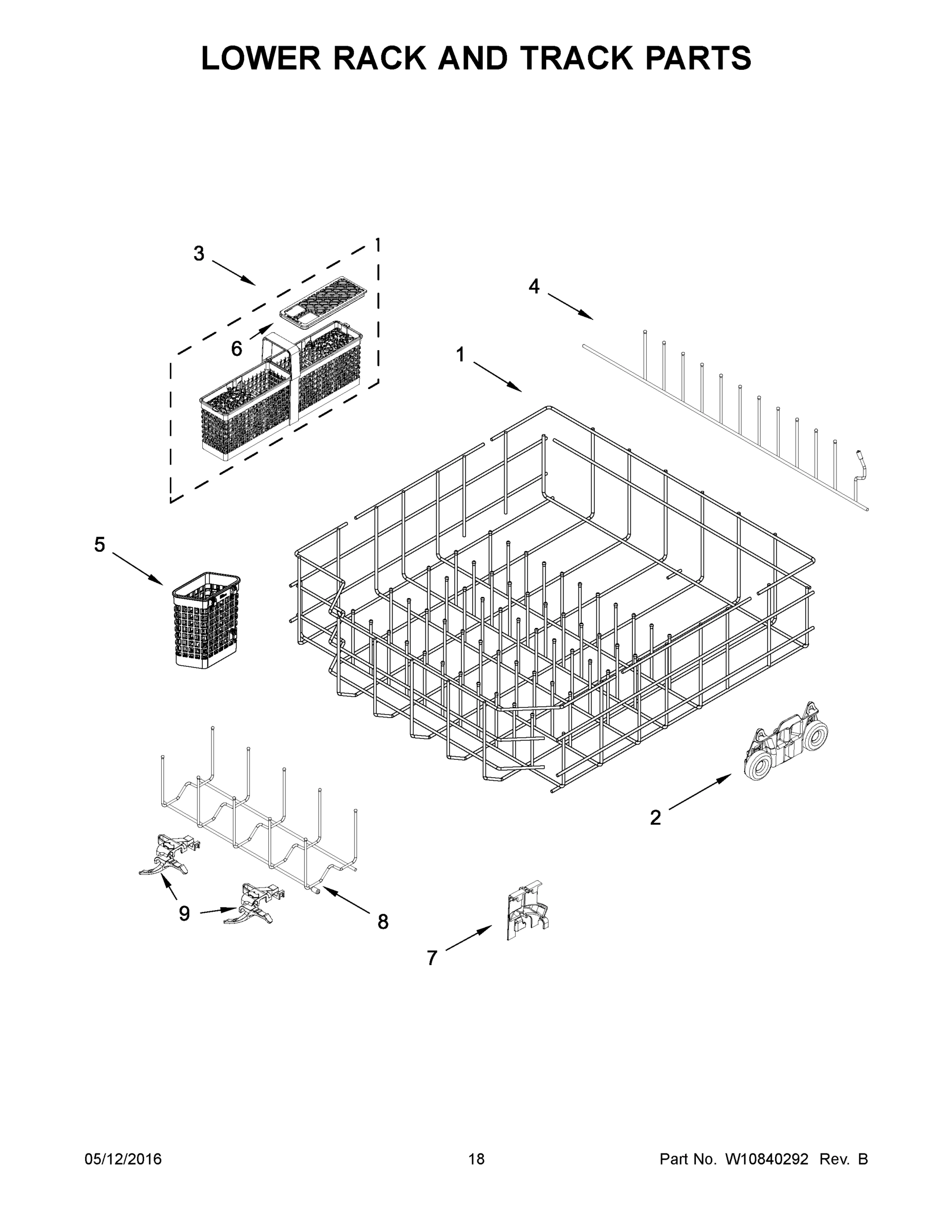 10 - LOWER RACK AND TRACK PARTS