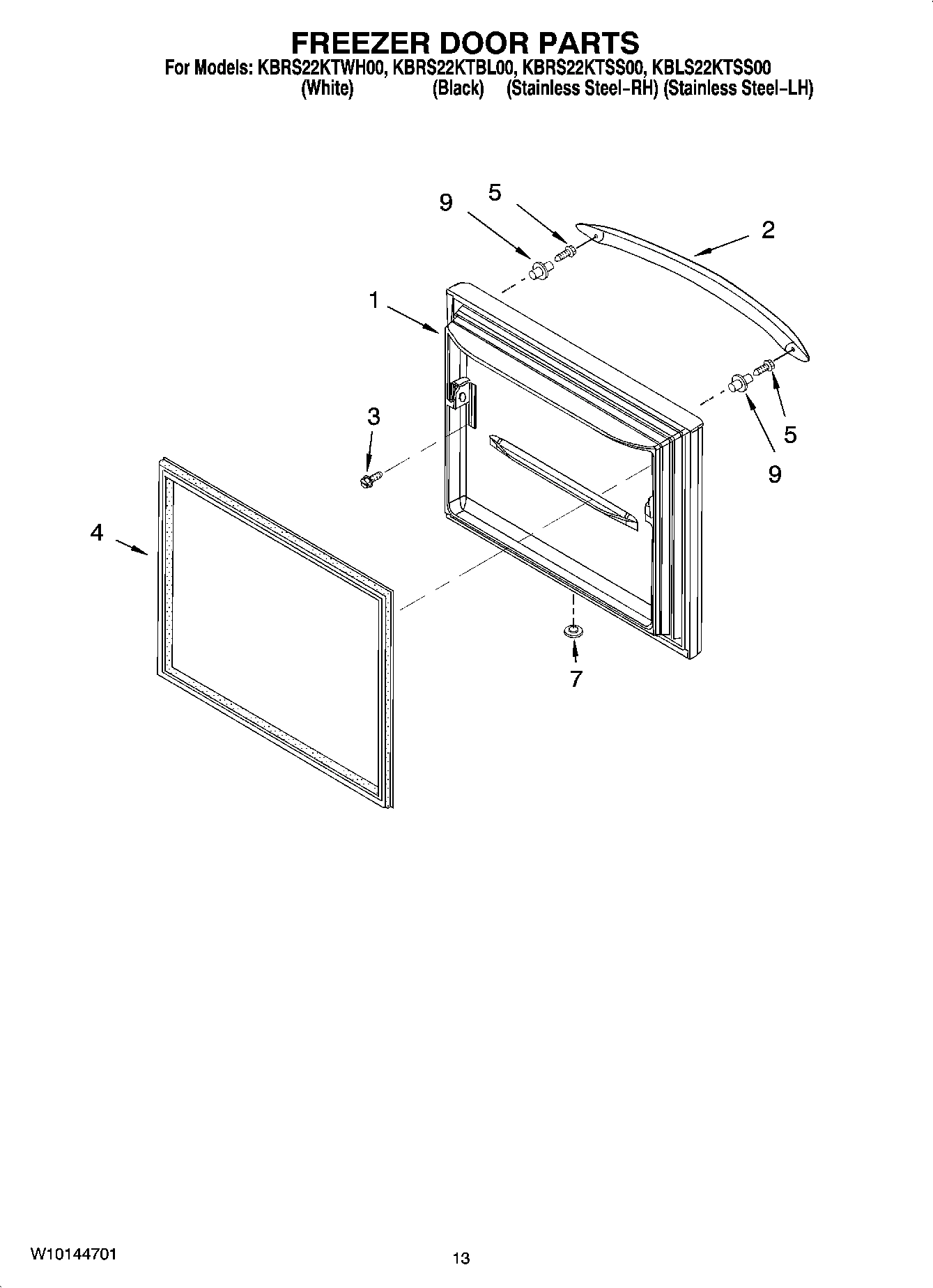 07 - FREEZER DOOR PARTS, OPTIONAL PARTS (NOT INCLUDED)
