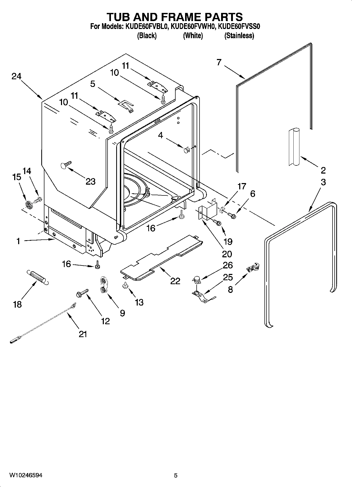 05 - TUB AND FRAME PARTS