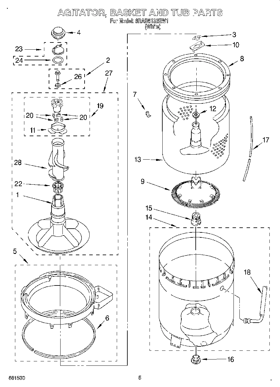03 - AGITATOR, BASKET AND TUB