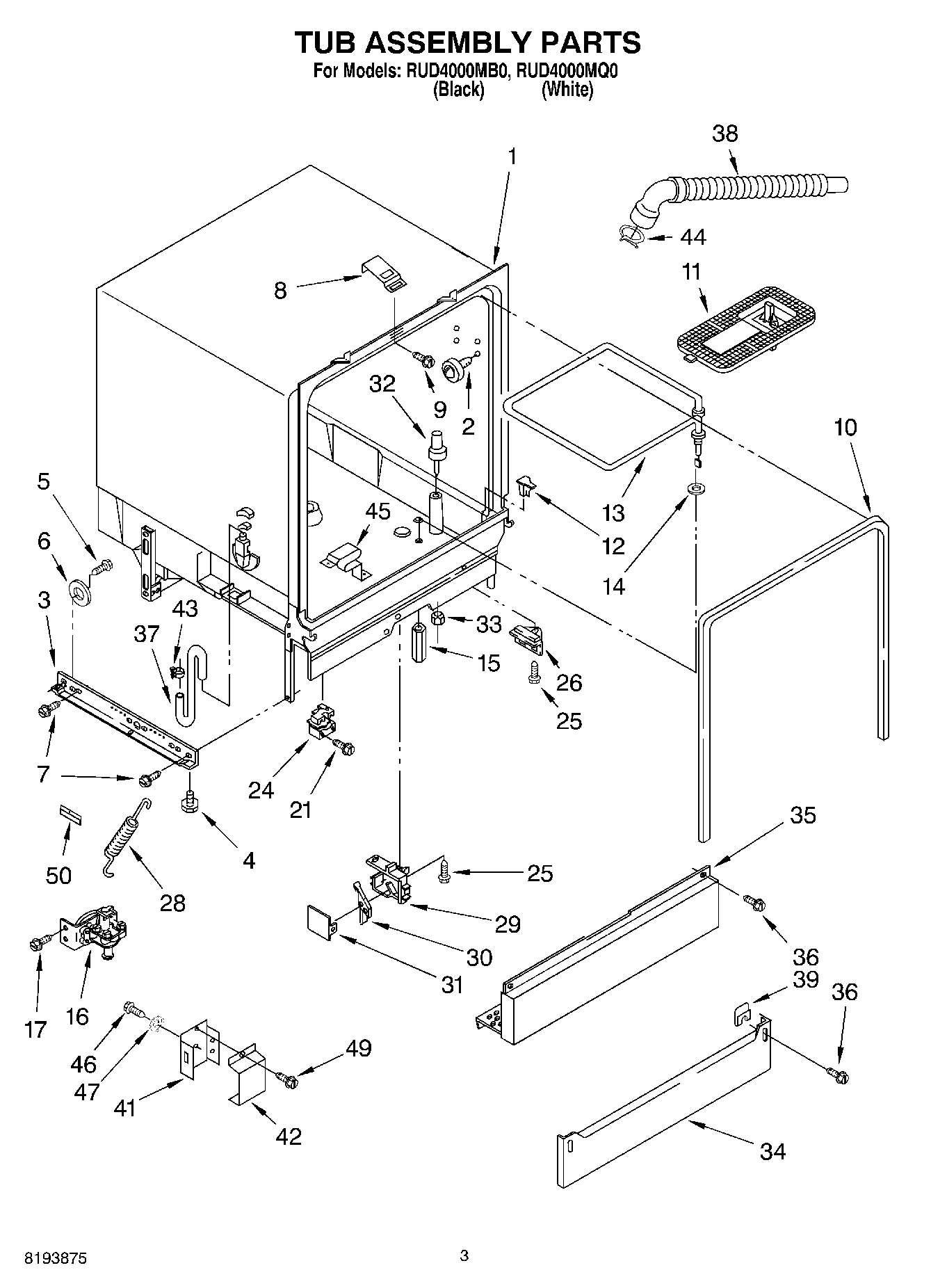 03 - TUB ASSEMBLY PARTS