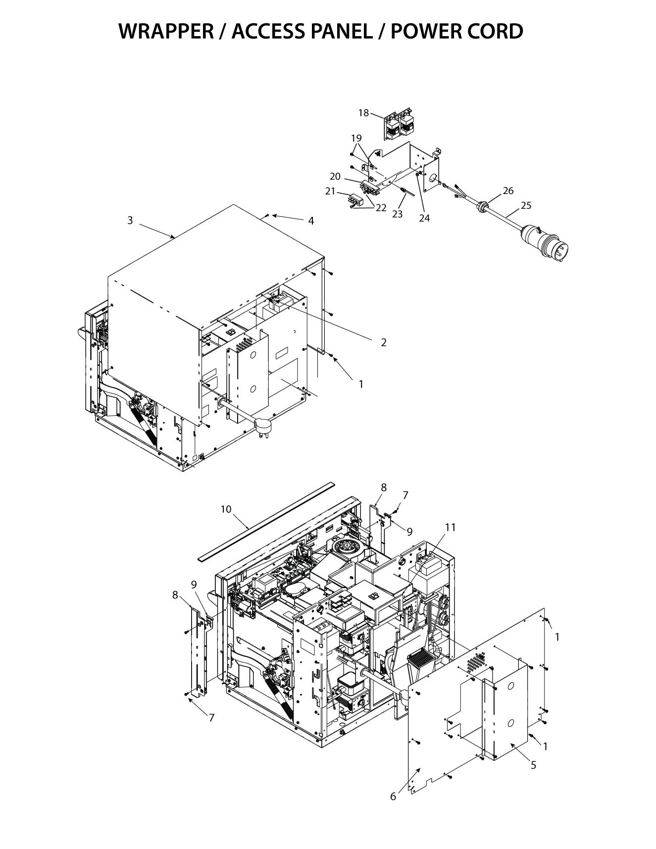 WRAPPER / ACCESS PANEL / POWER CORD