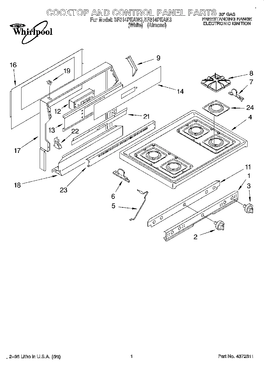 01 - COOKTOP AND CONTROL PANEL, LITERATURE