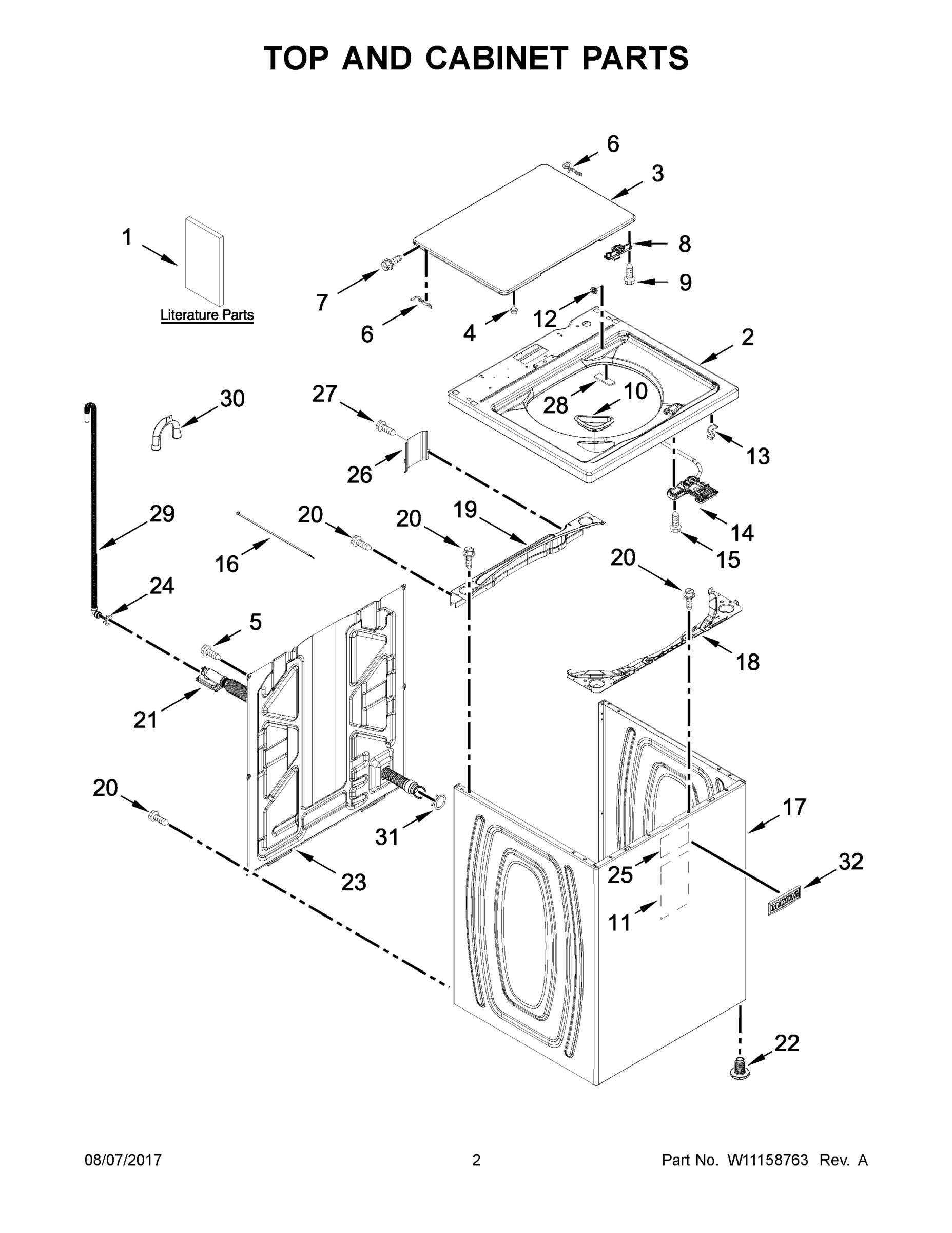 02 - TOP AND CABINET PARTS