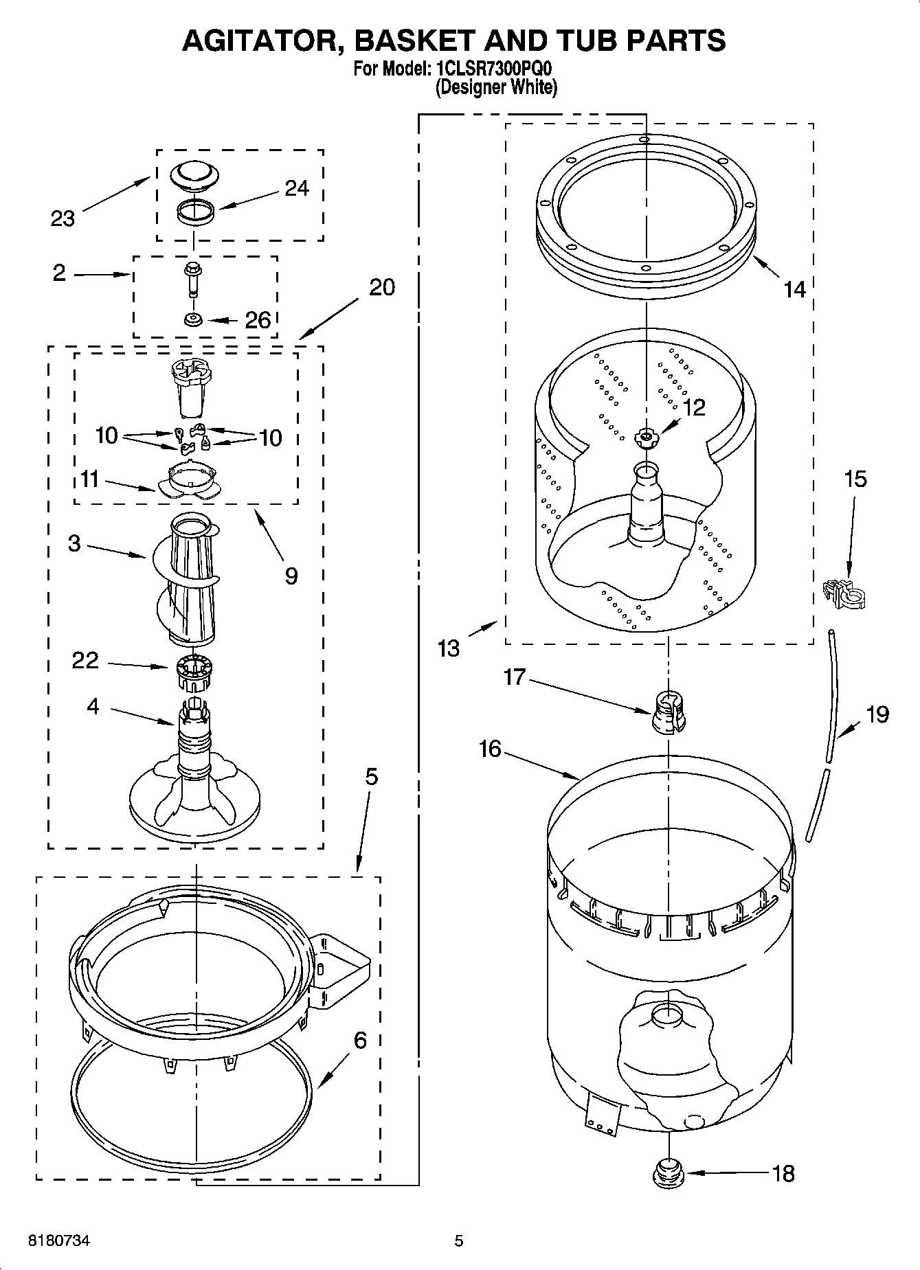 03 - AGITATOR, BASKET AND TUB PARTS