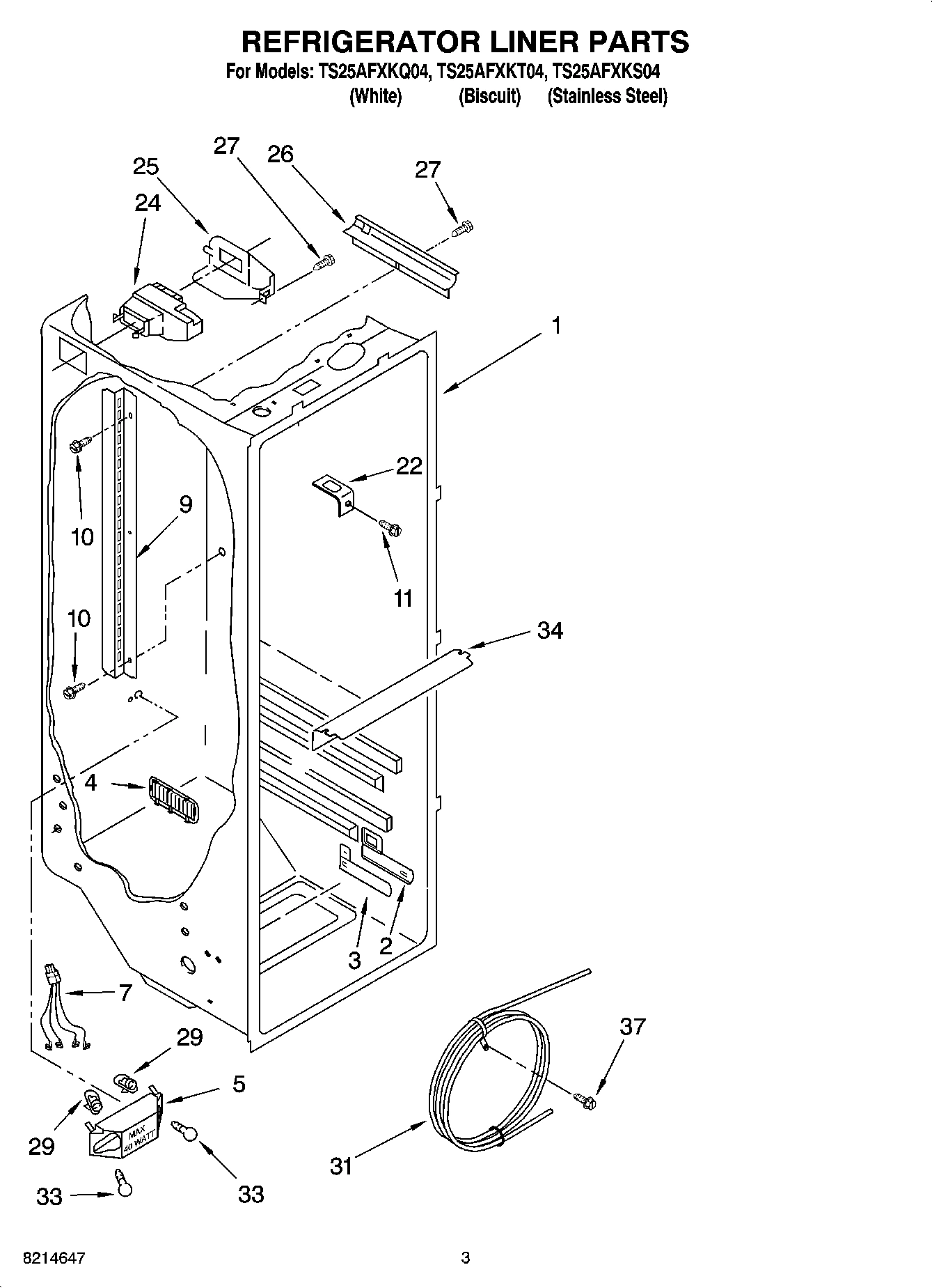 02 - REFRIGERATOR LINER PARTS
