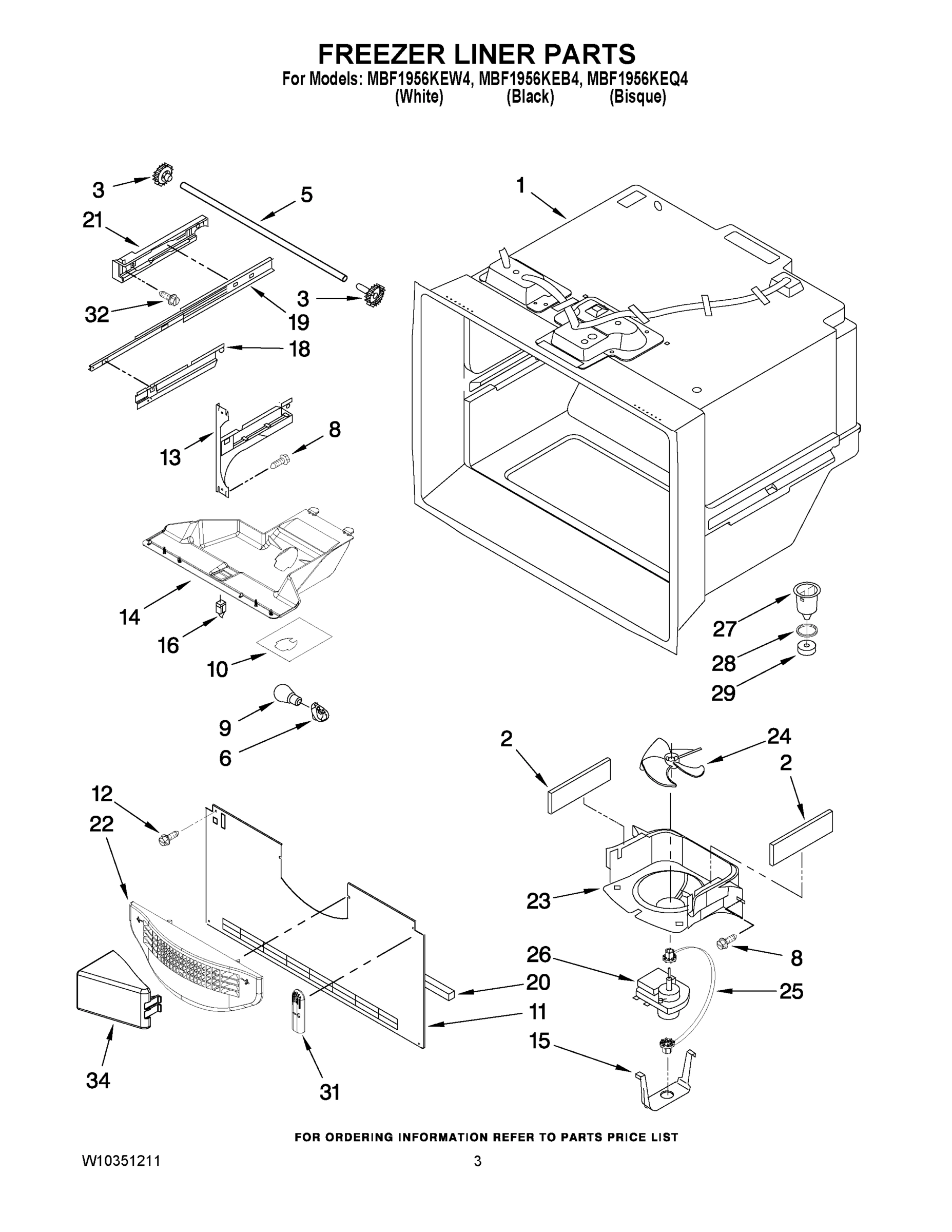 02 - FREEZER LINER PARTS