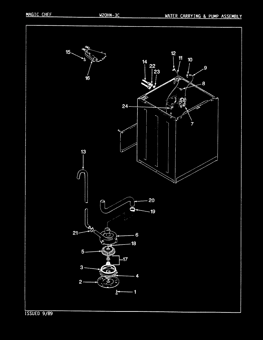 12 - WATER CARRYING & PUMP ASSY. (REV. E-H)