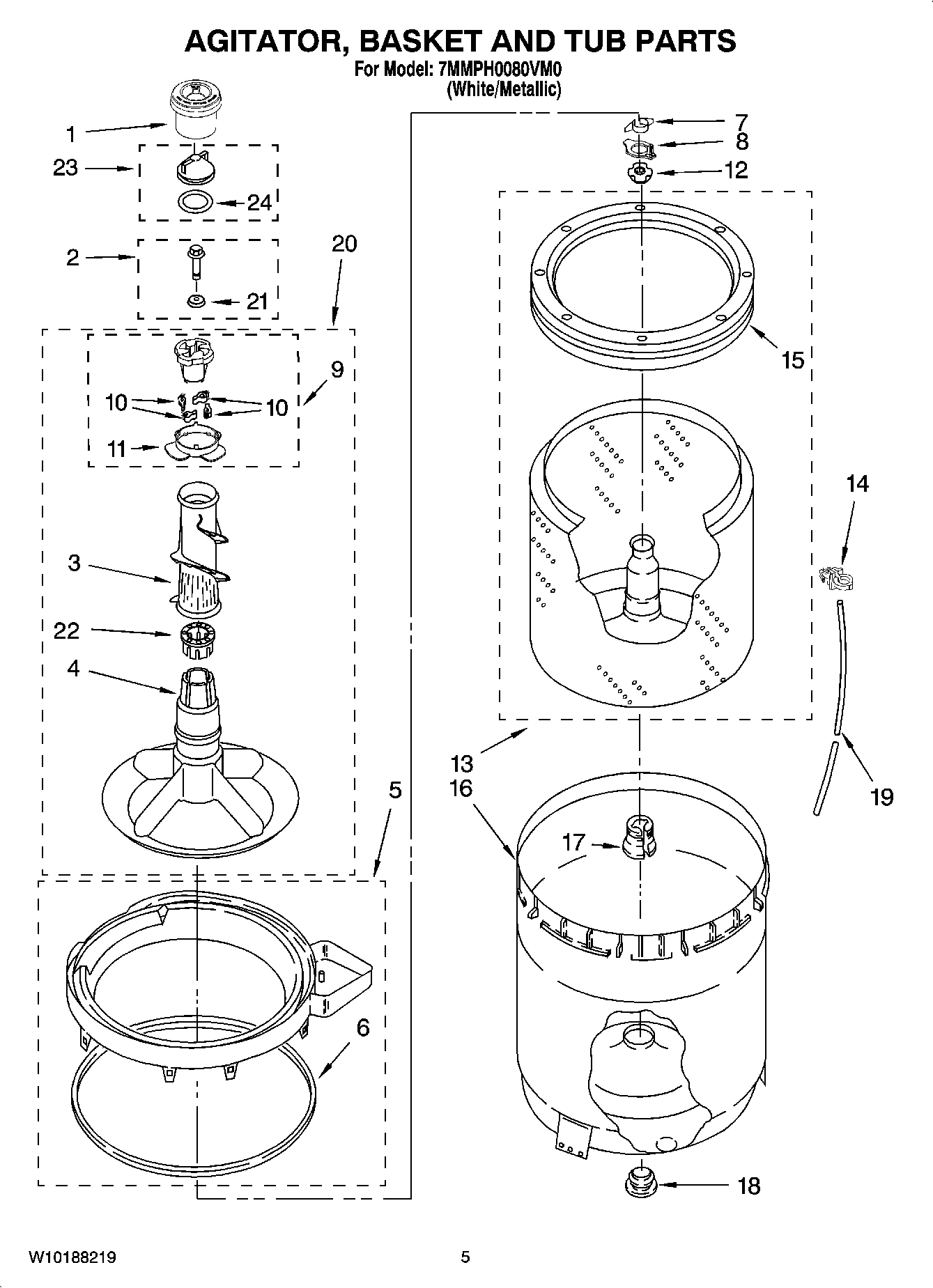03 - AGITATOR, BASKET AND TUB PARTS